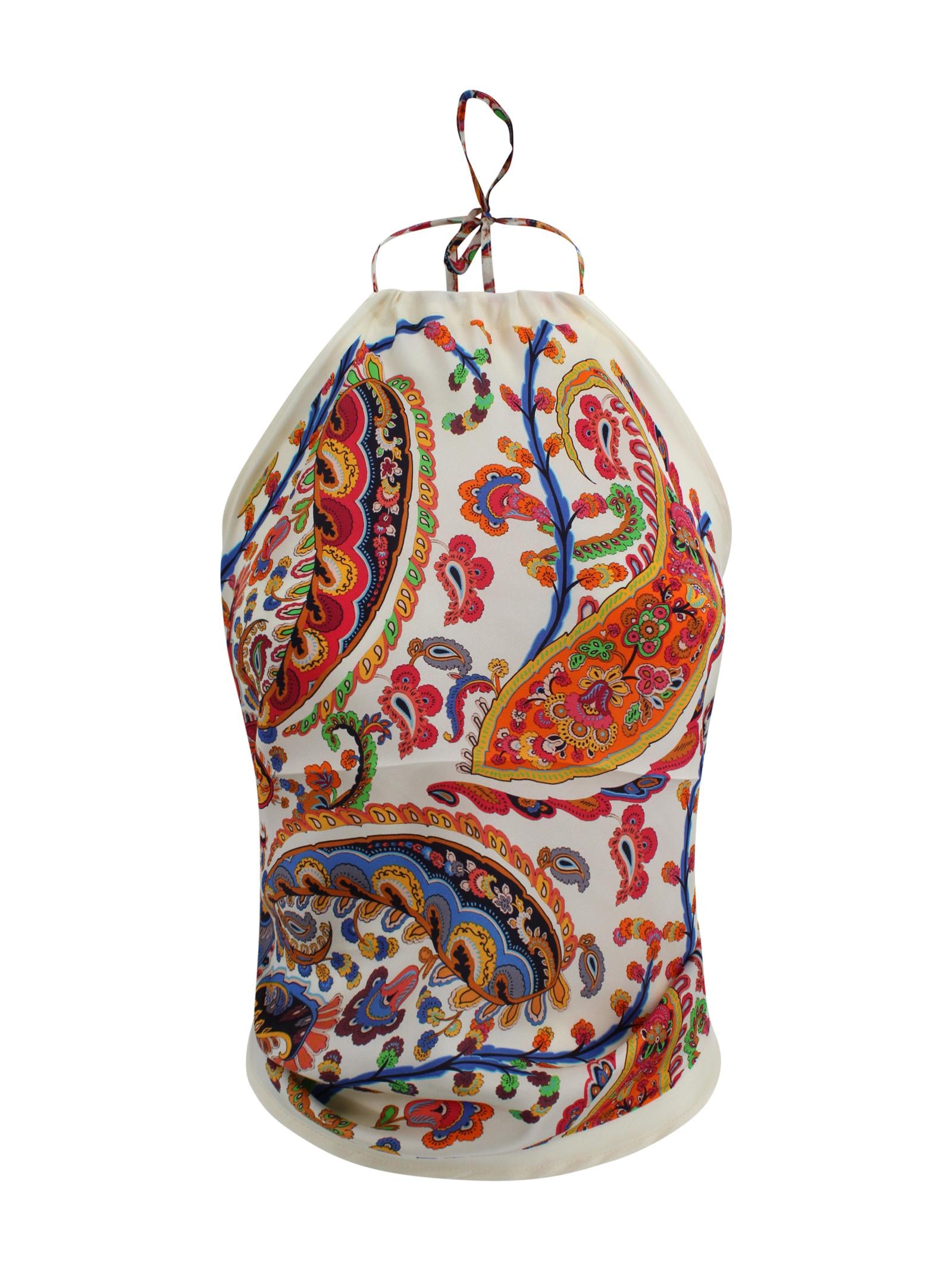 Top dal design a bandana in seta Etro Milano WRJA0147 AKF34X0801 
