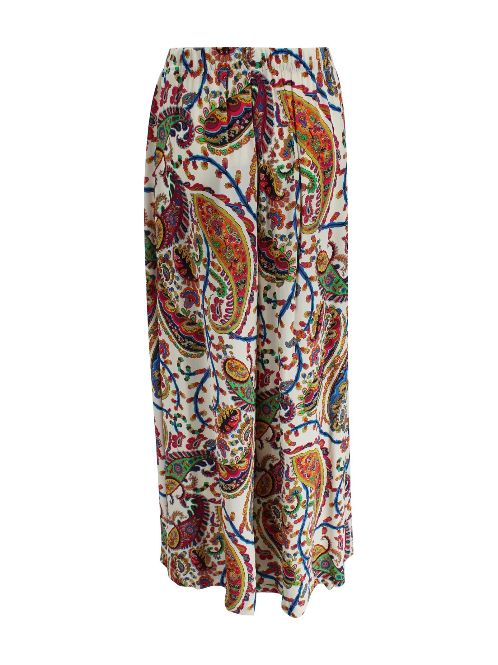 Pantaloni palazzo con stampa paisley Etro Milano WRPA0013 AKF33X0801 