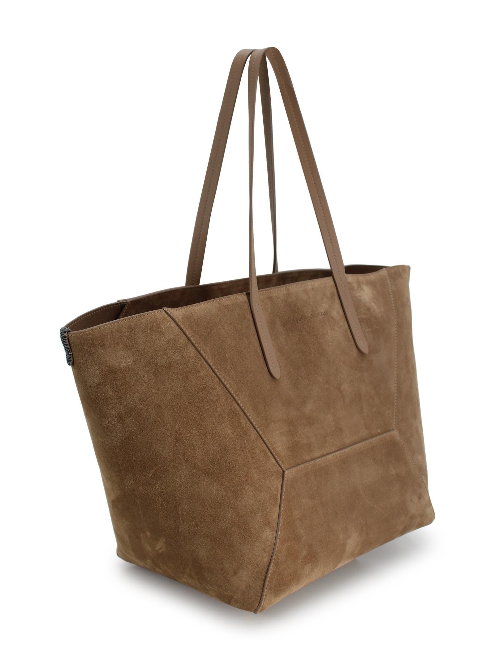 Borsa Tote "Duo" Grande in Pelle Scamosciata Brunello Cucinelli MBDLB2571 C7495 