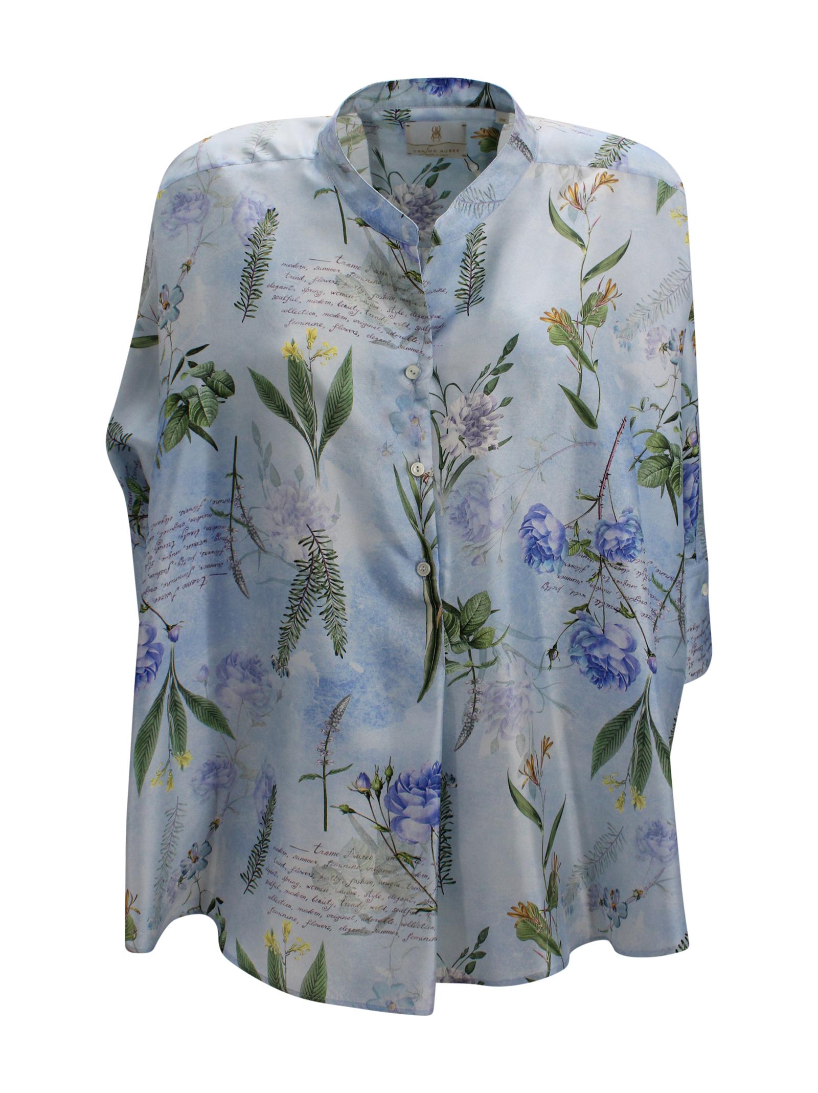 Camicia in seta con colletto coreana Trame Auree MARISOL P050F300 