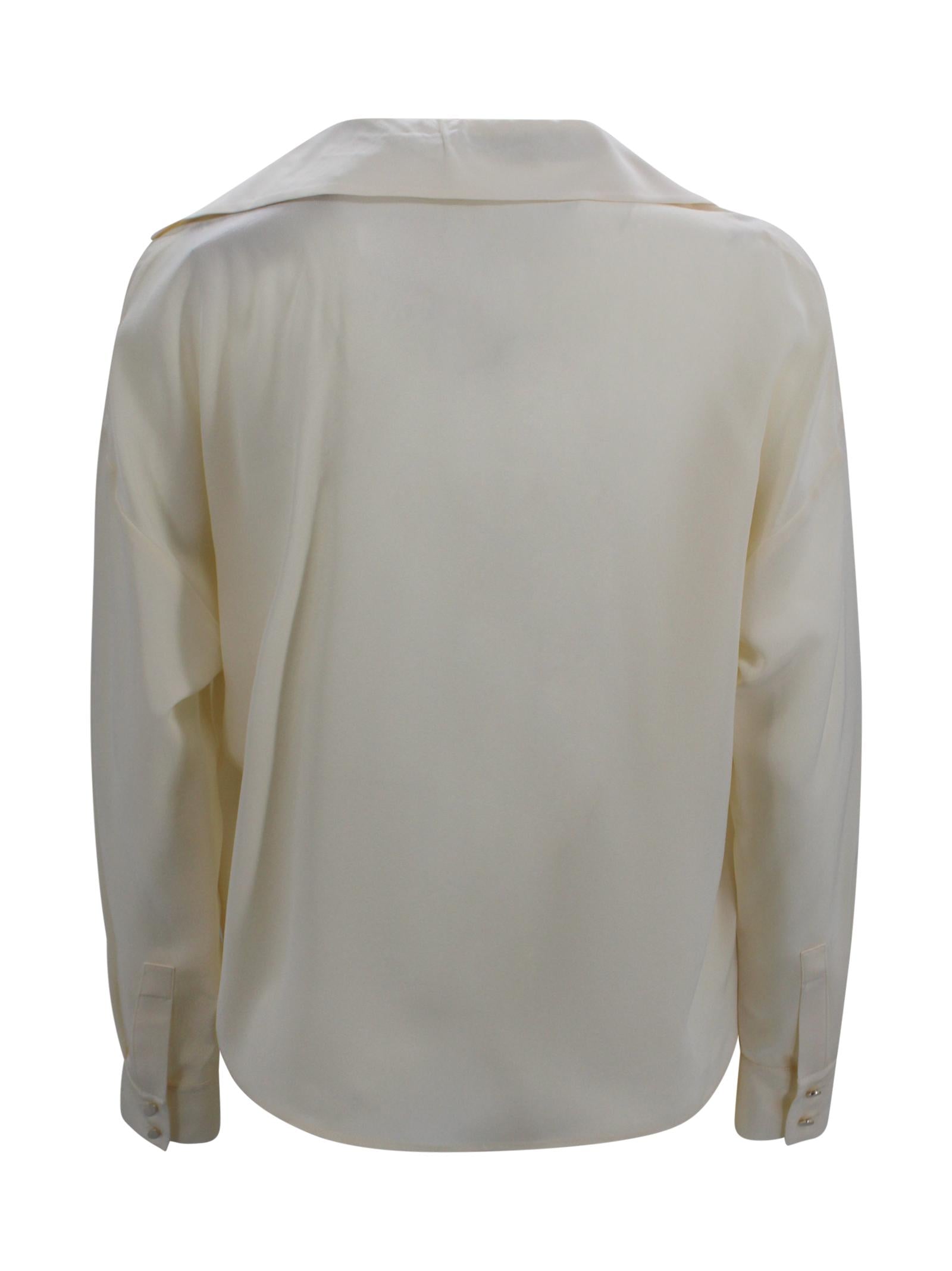 Blusa in pura seta con cravattino a contrasto Max Mara Studio 2616111015600 048 