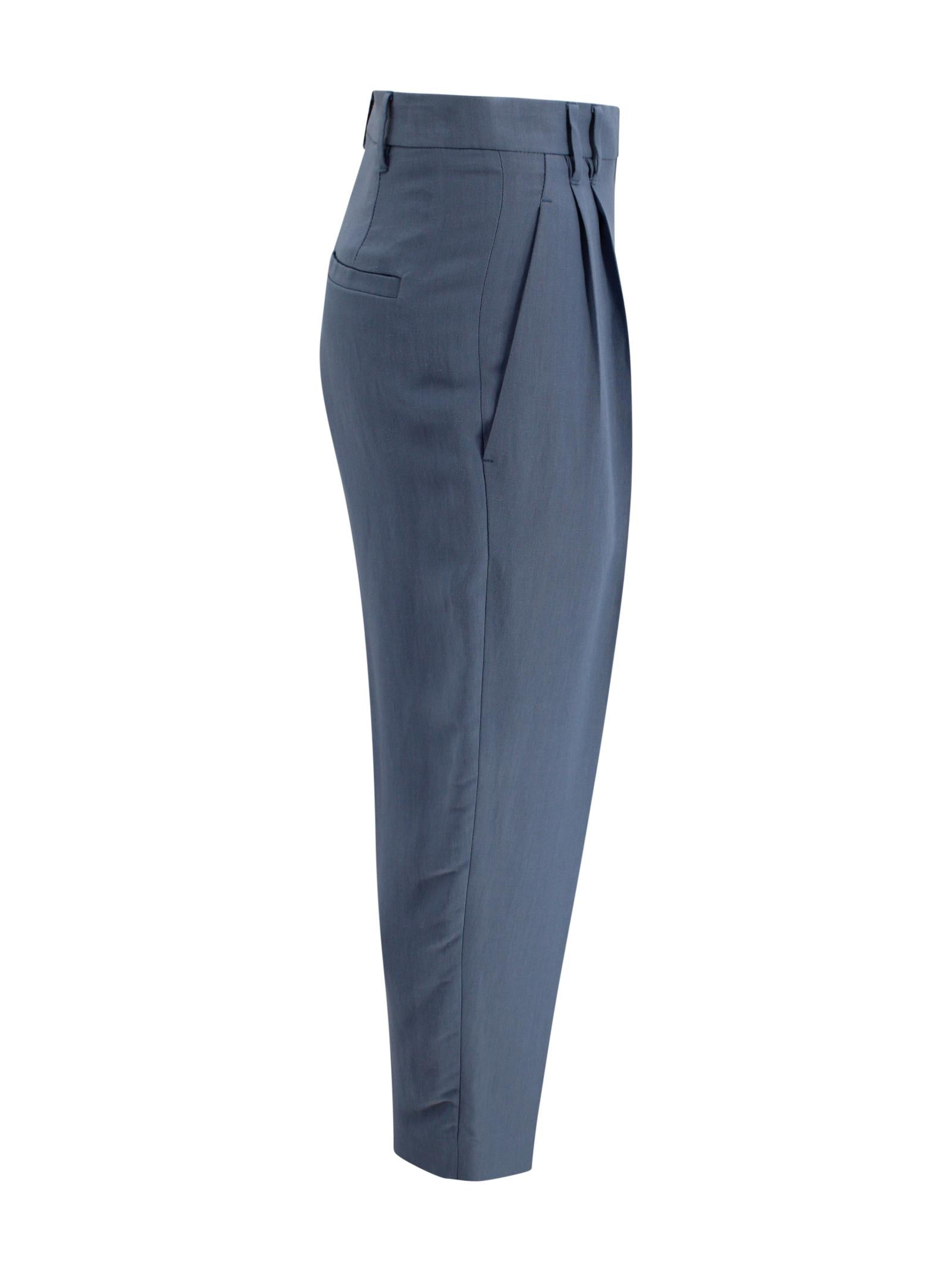 Pantaloni plissettati con passanti Brunello Cucinelli MH126P8292 C9135 