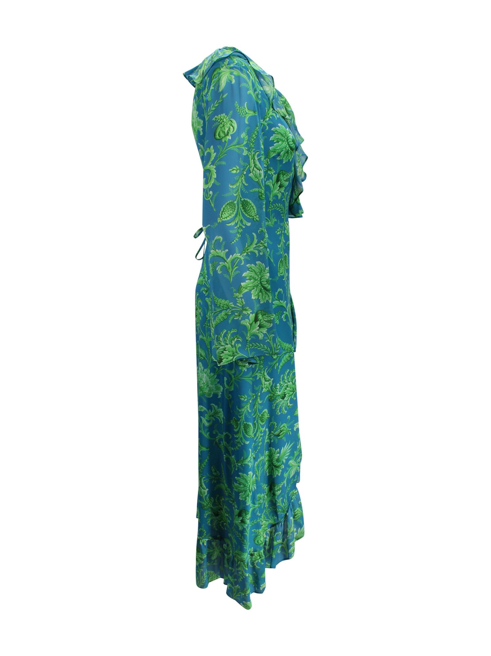 Abito lungo in seta con stampa floreale Etro Milano WRHA0557 99SA1N6X0885 