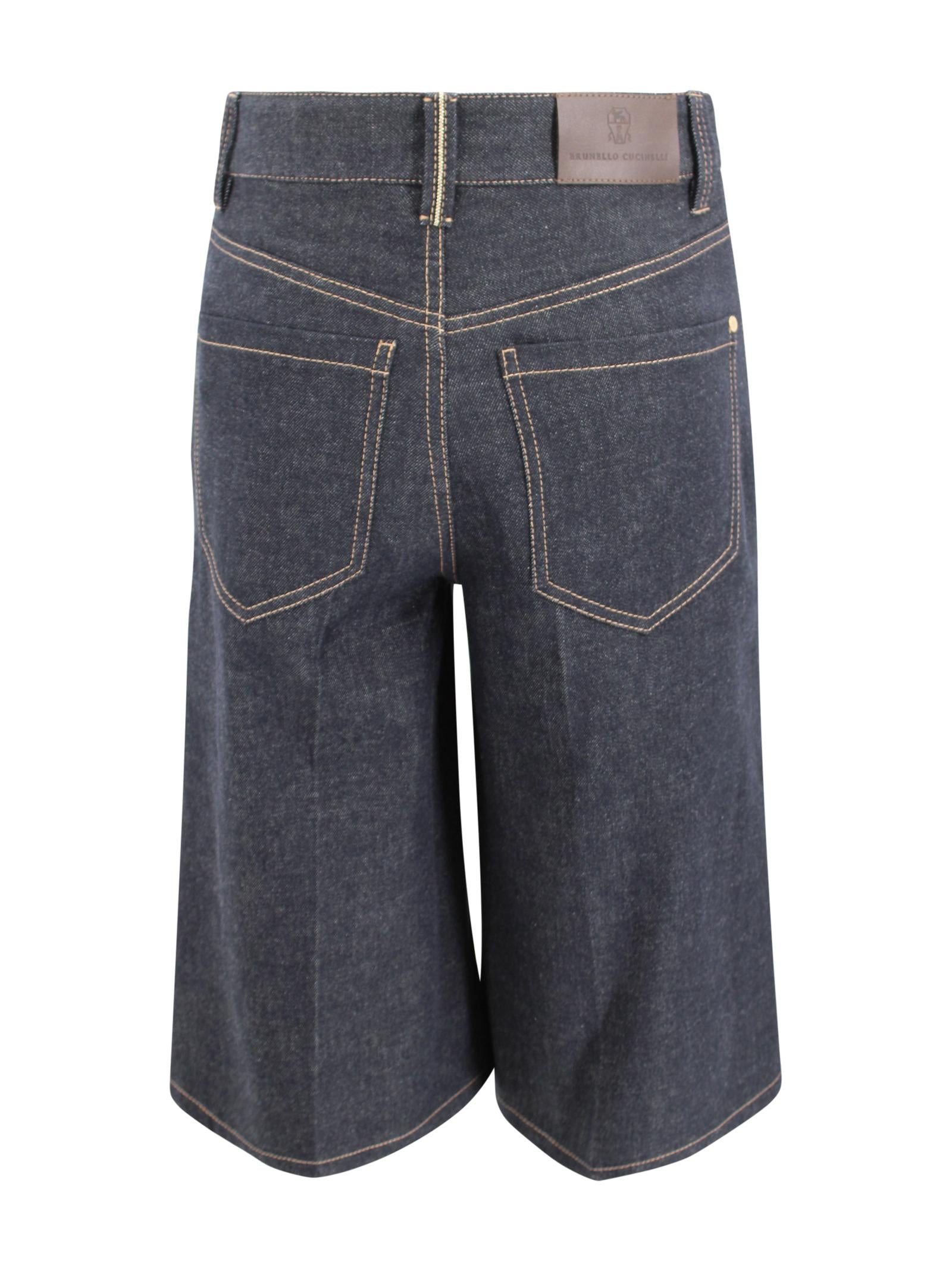 Denim corti con chiusura frontale Brunello Cucinelli ML134P4046 C001 