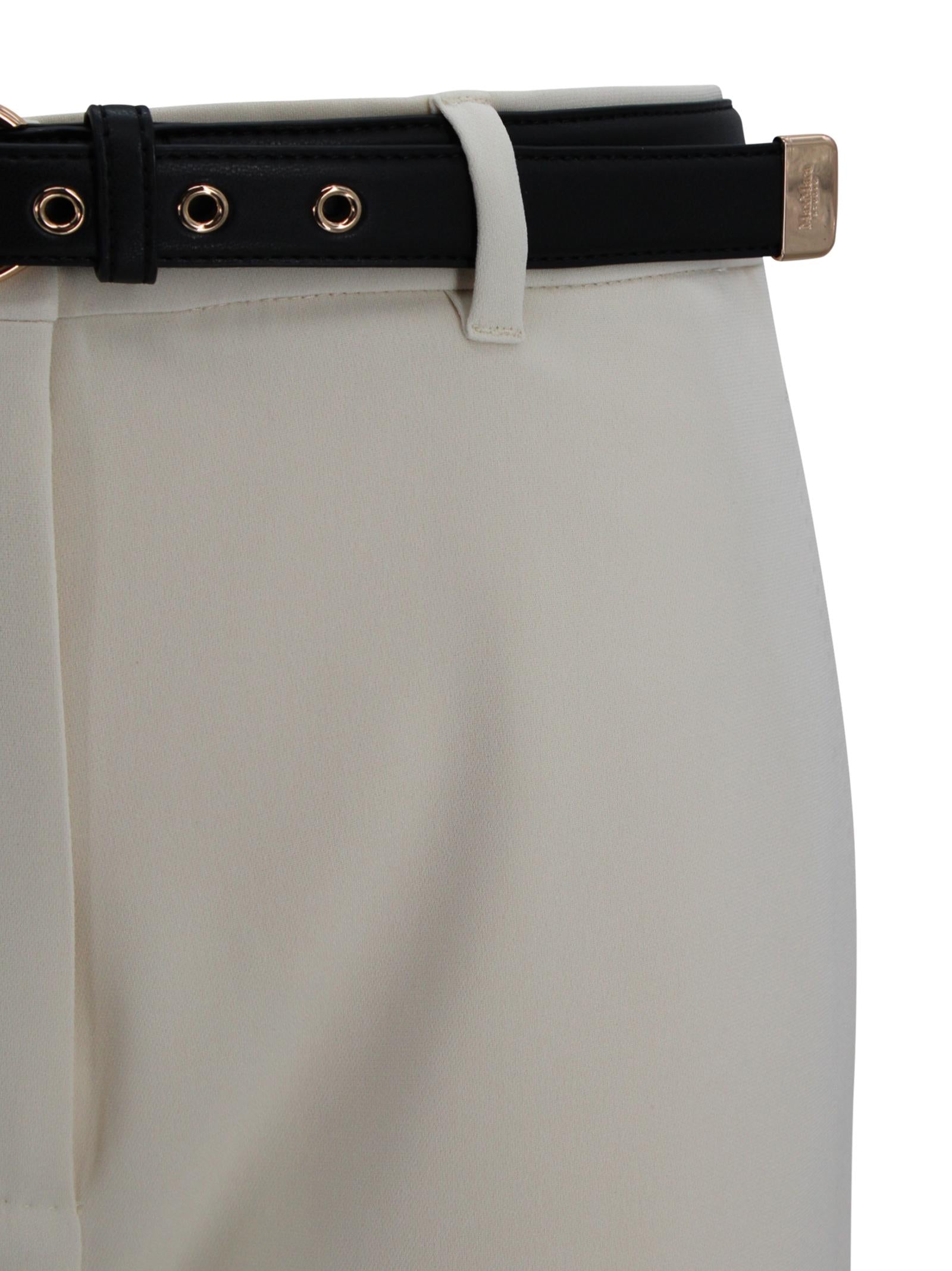 Pantalone wide leg in cady con cintura in nappa Max Mara Studio 2616131025600 060 