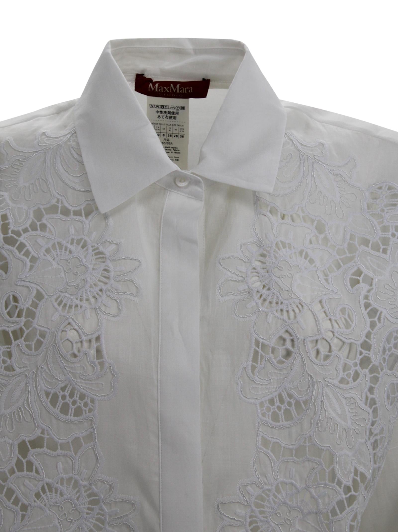Camicia in ramié con ricamo Sangallo Max Mara Studio 2616111012600 031 