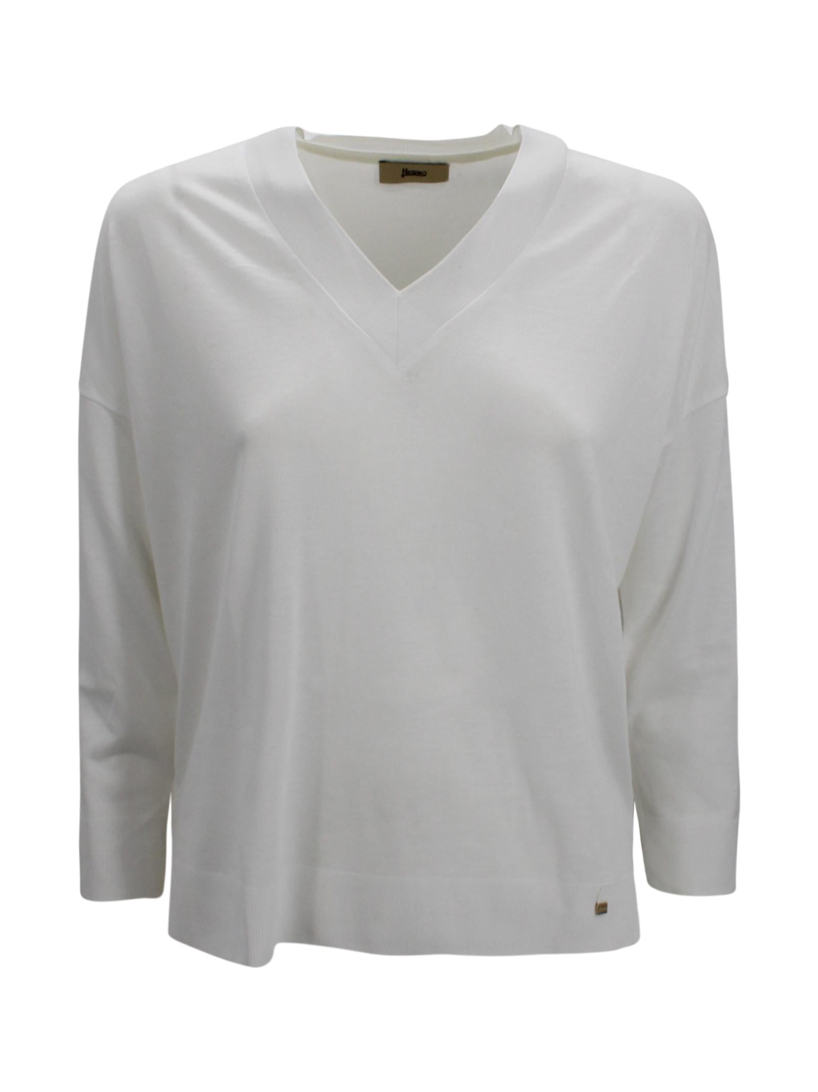 Top Scollo a V Bianco Herno JV000015D 520561000 