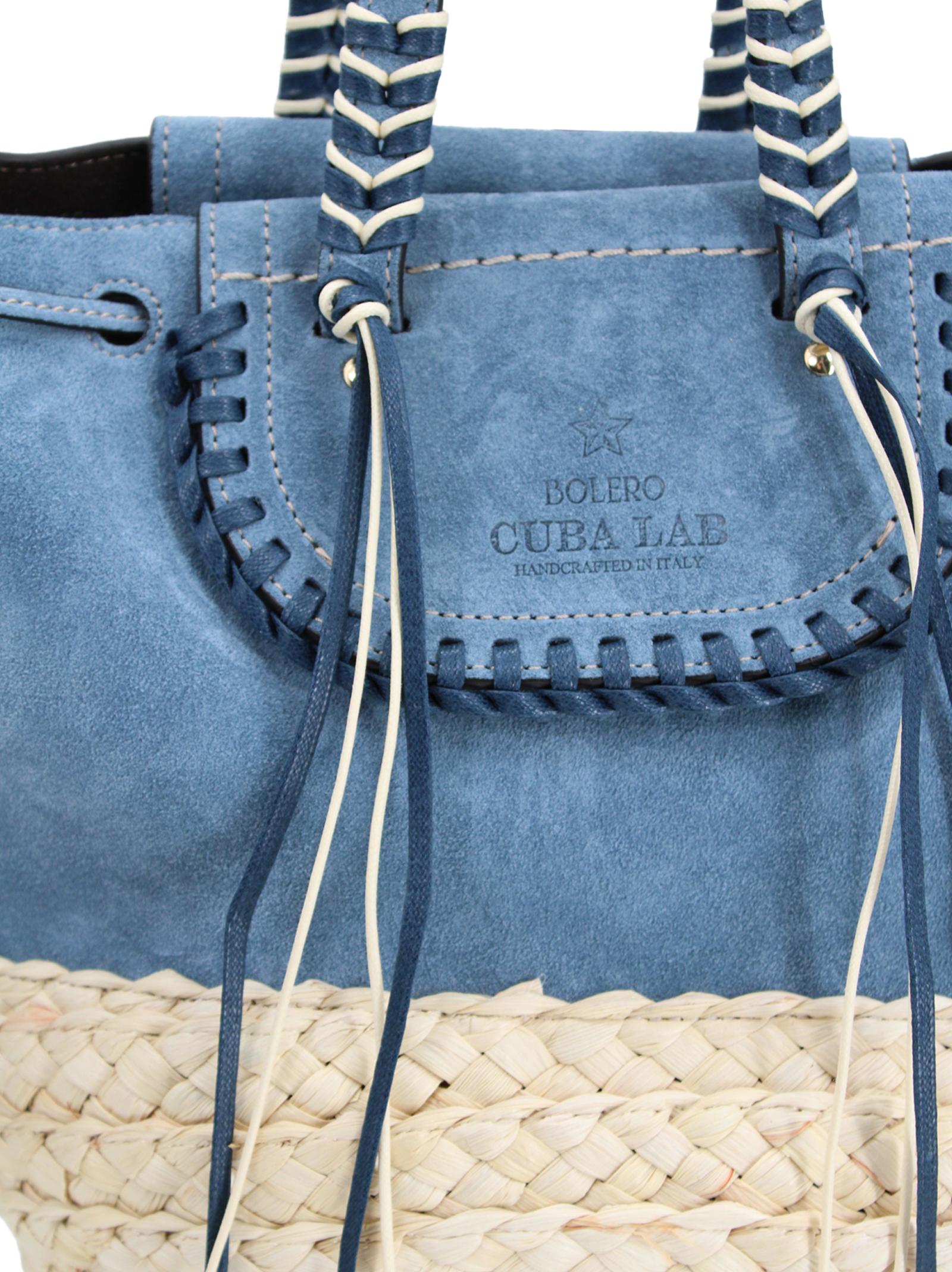 Borsa tote Bolero in rafia e pelle Cuba Lab BOLERO OCEANONATURAL 