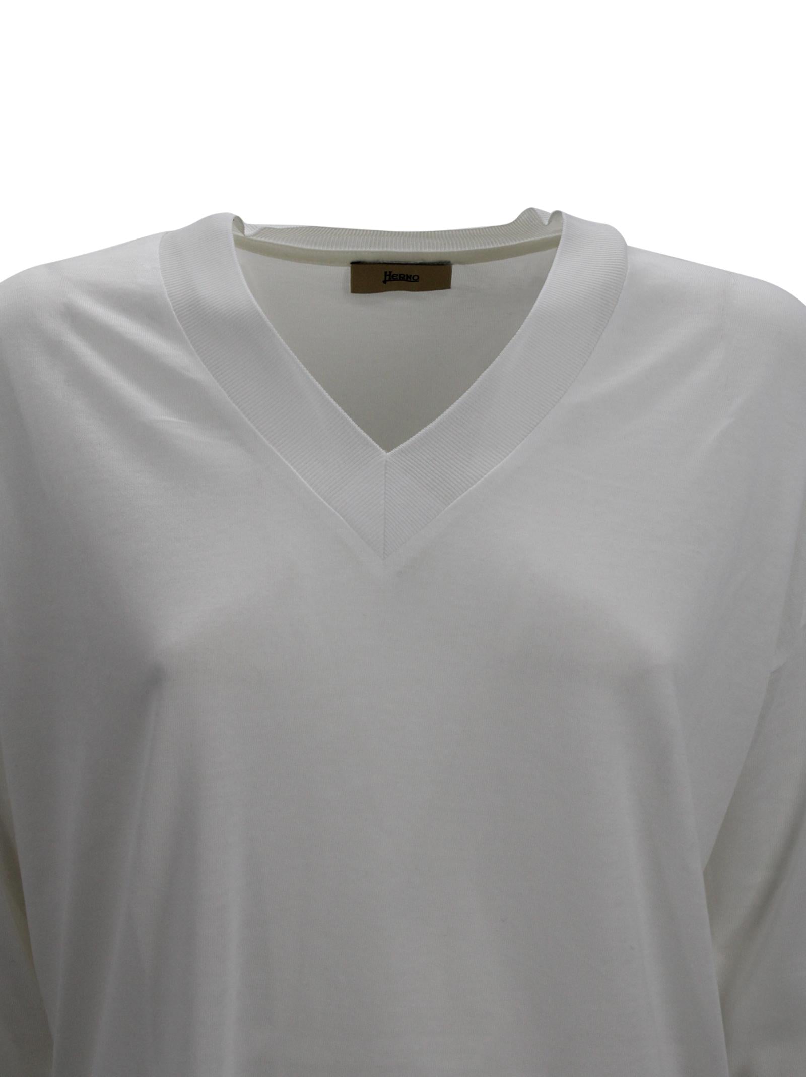 Top Scollo a V Bianco Herno JV000015D 520561000 