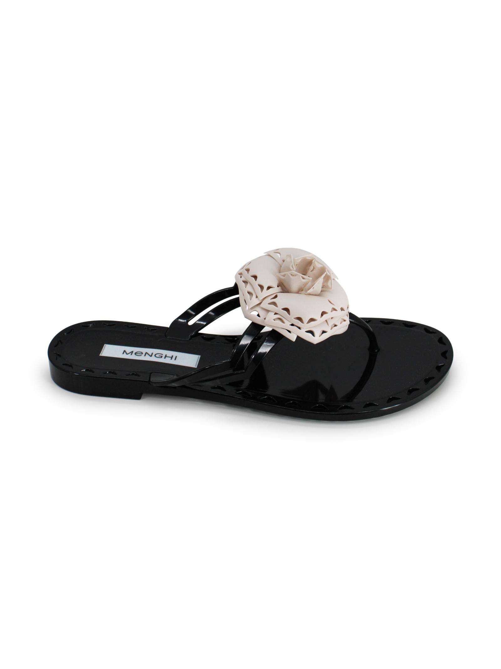 Sandali Flats "Afrodite" MENGHI ME1347PW 130BLACK/IVORY 