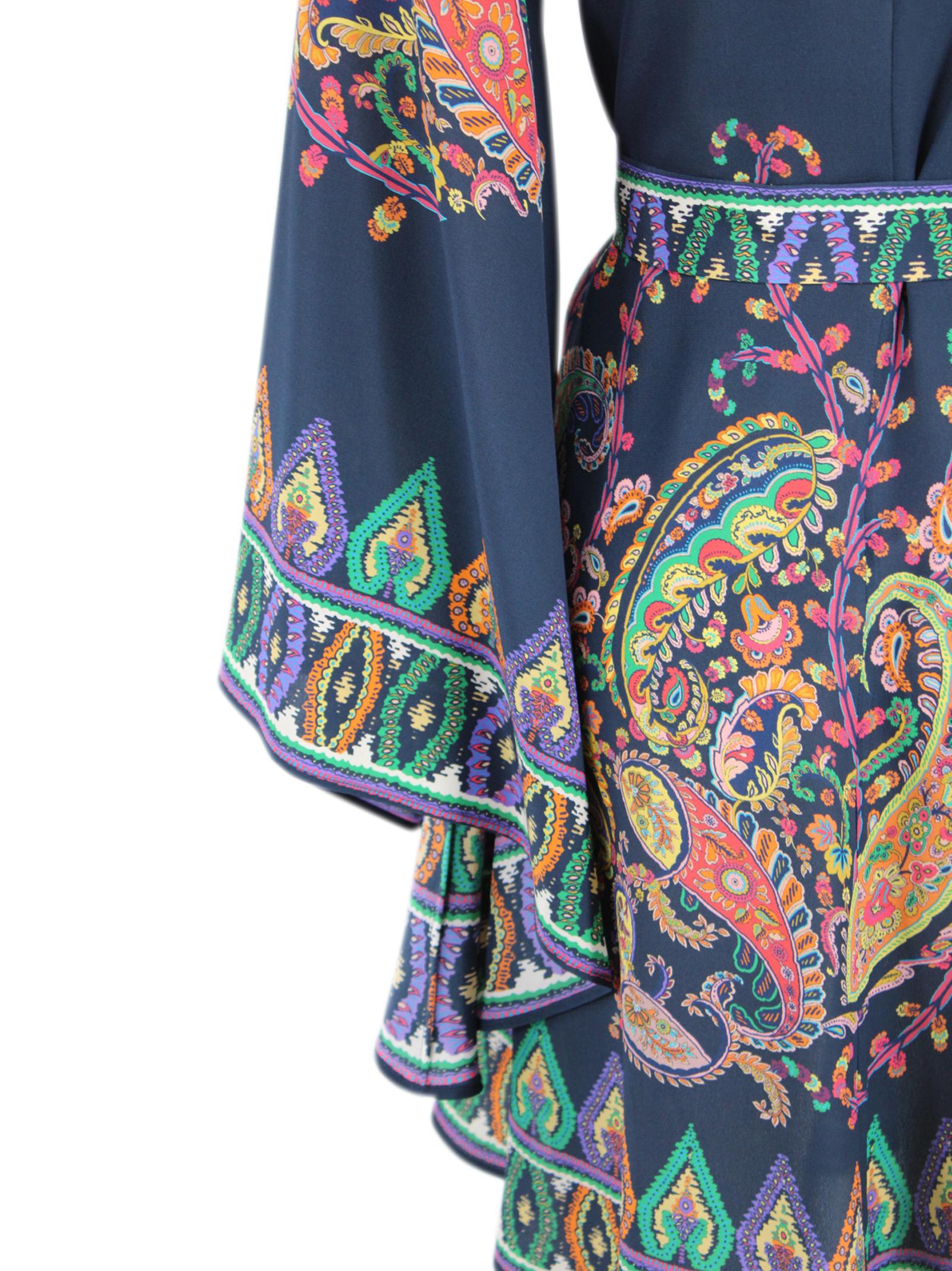 Abito con Stampa Paisley e Scollo a V Etro Milano WRHA0523 AKG15X0883 