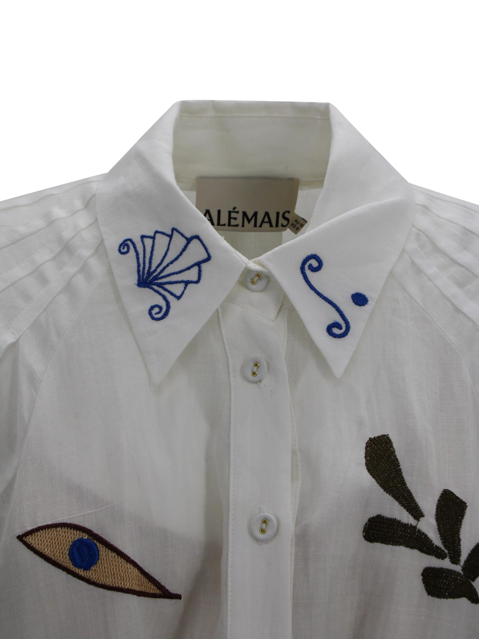 Abito midi ricamato con cintura Alemais 6313D 02 