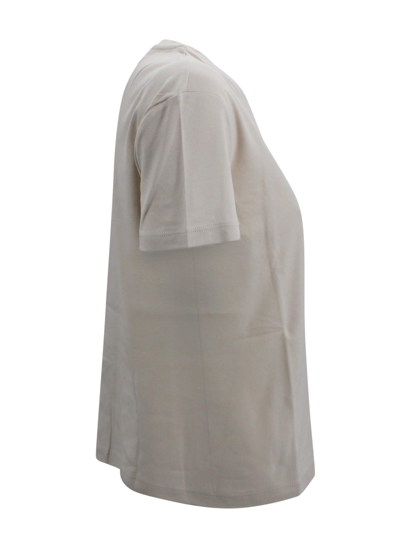 T-shirt basic in cotone con ricamo S MAXMARA 1 2619971021600 012 