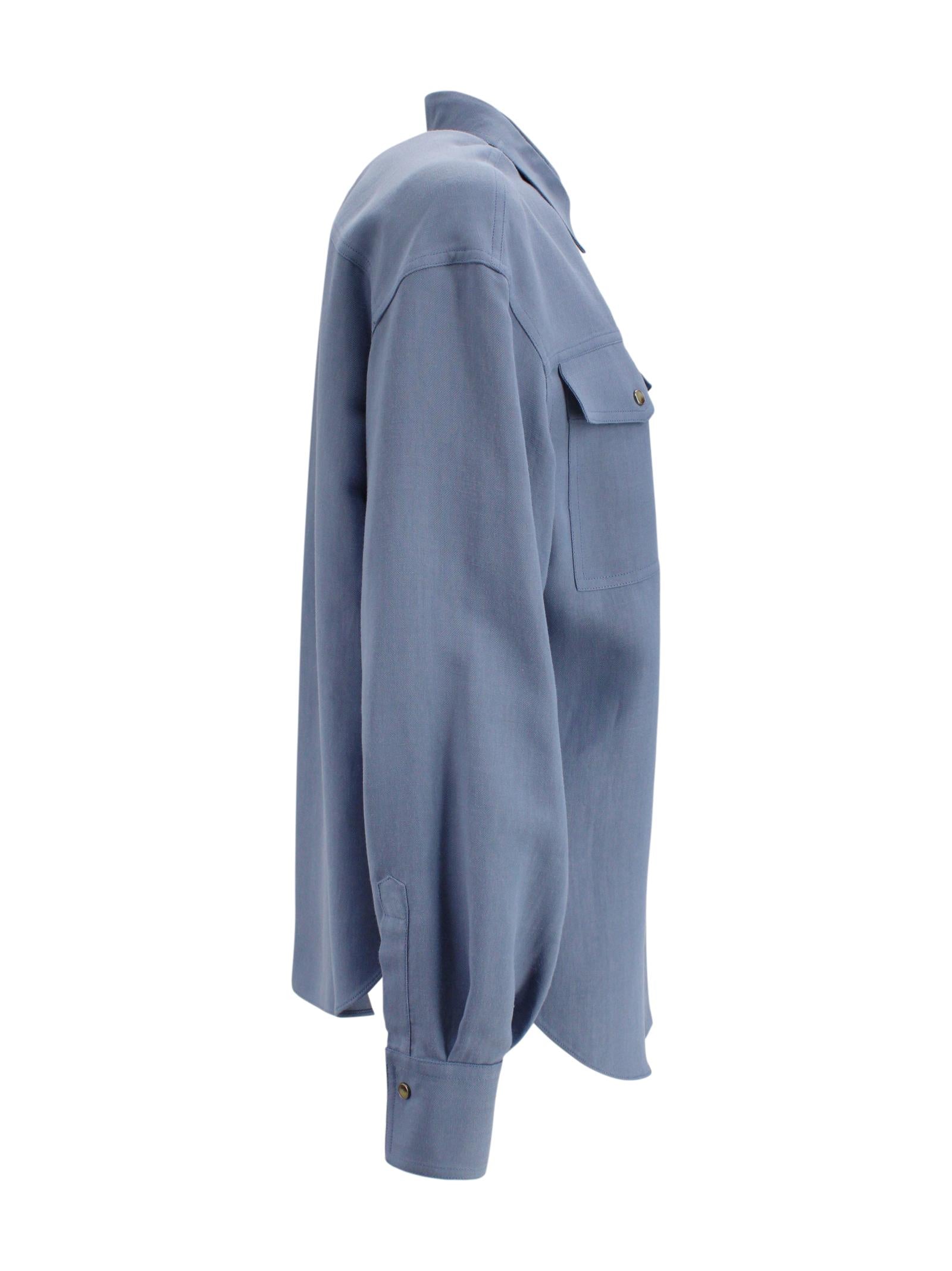 Camicia fluida con tasche applicate Brunello Cucinelli MH126NE406 C9135 