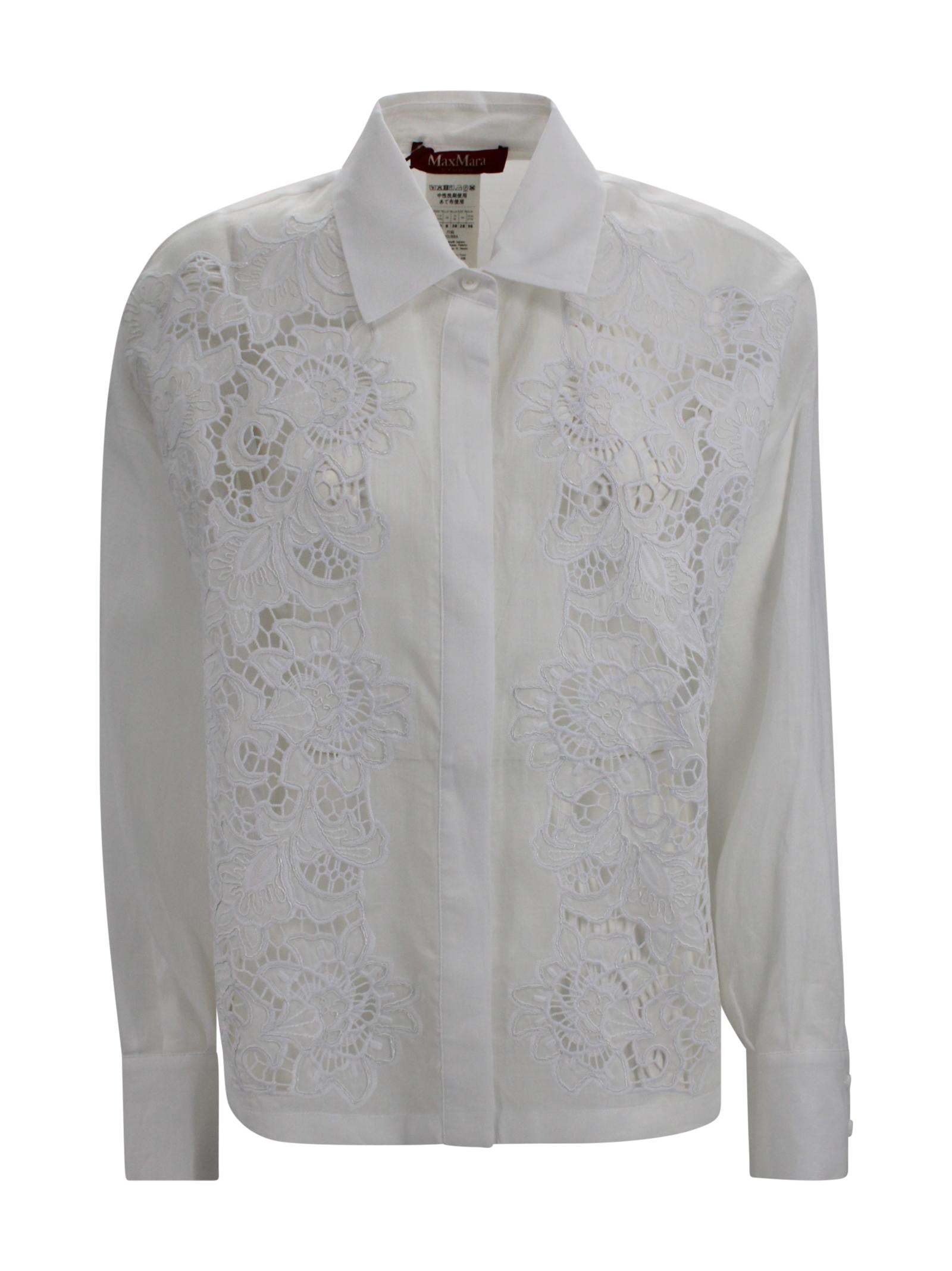 Camicia in ramié con ricamo Sangallo Max Mara Studio 2616111012600 031 
