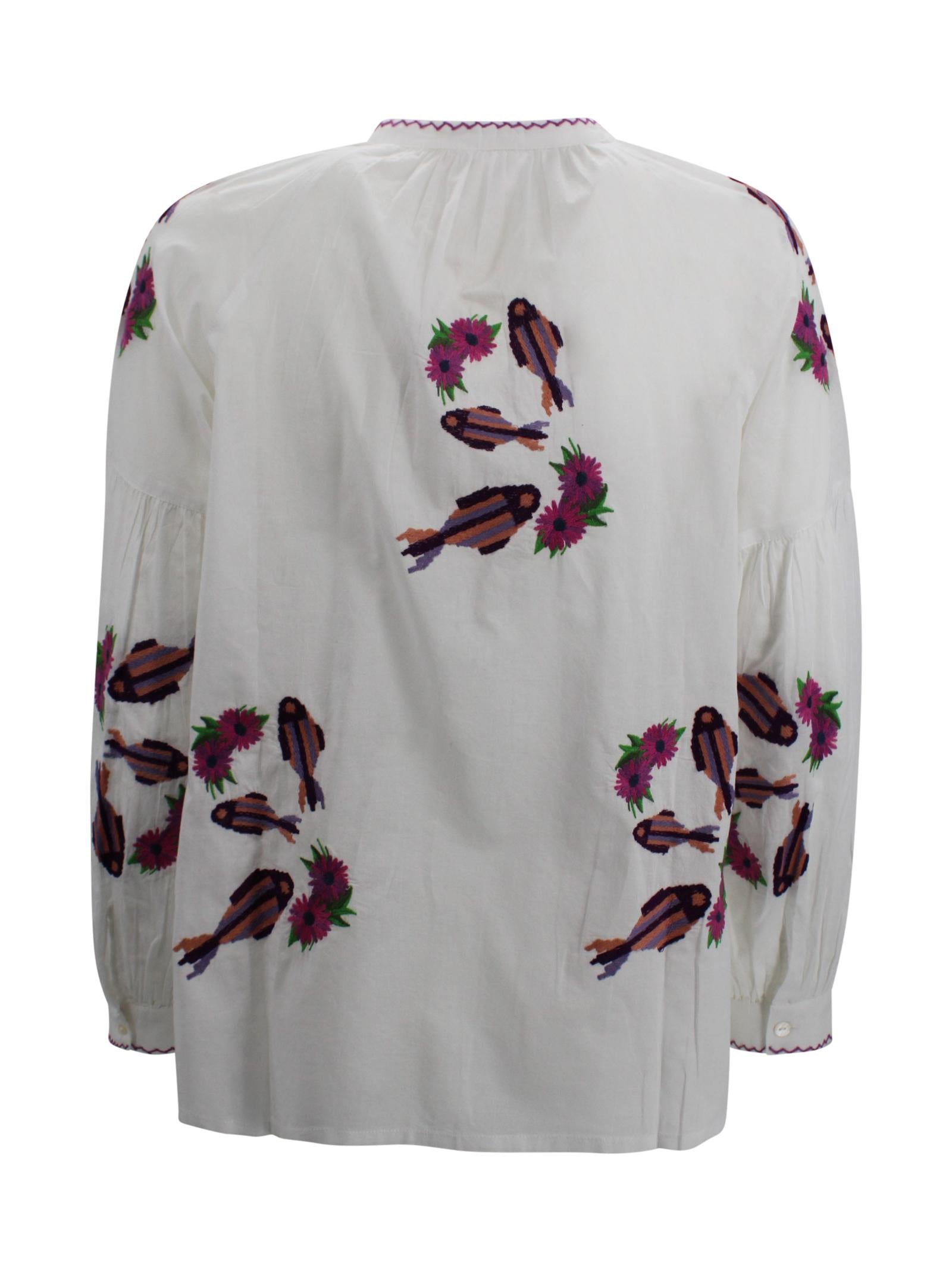 Camicia "Chloe" Cotton Fish & Flower Luxi of sea CC18  