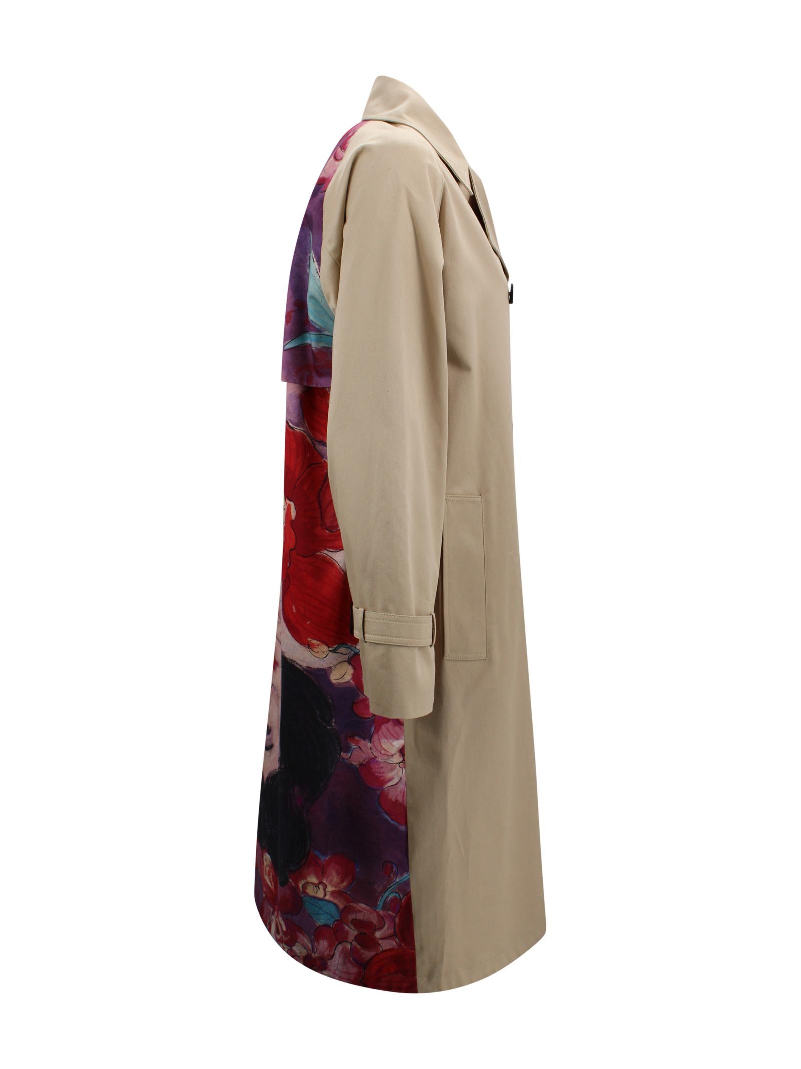 Cappotto doppiopetto in cotone con stampa sul retro Max Mara Weekend 2615021016600 001 