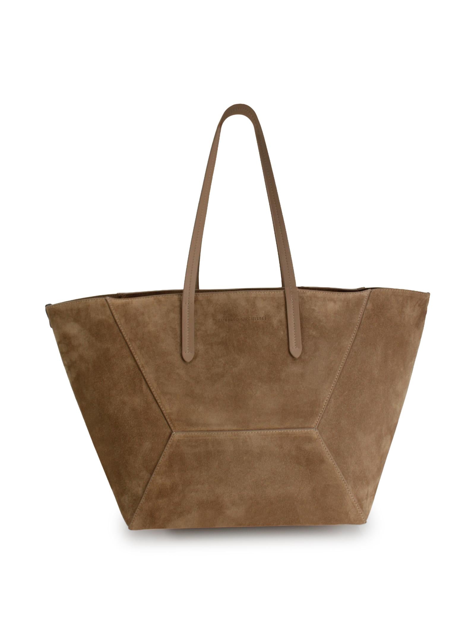 Borsa Tote "Duo" Grande in Pelle Scamosciata Brunello Cucinelli MBDLB2571 C7495 