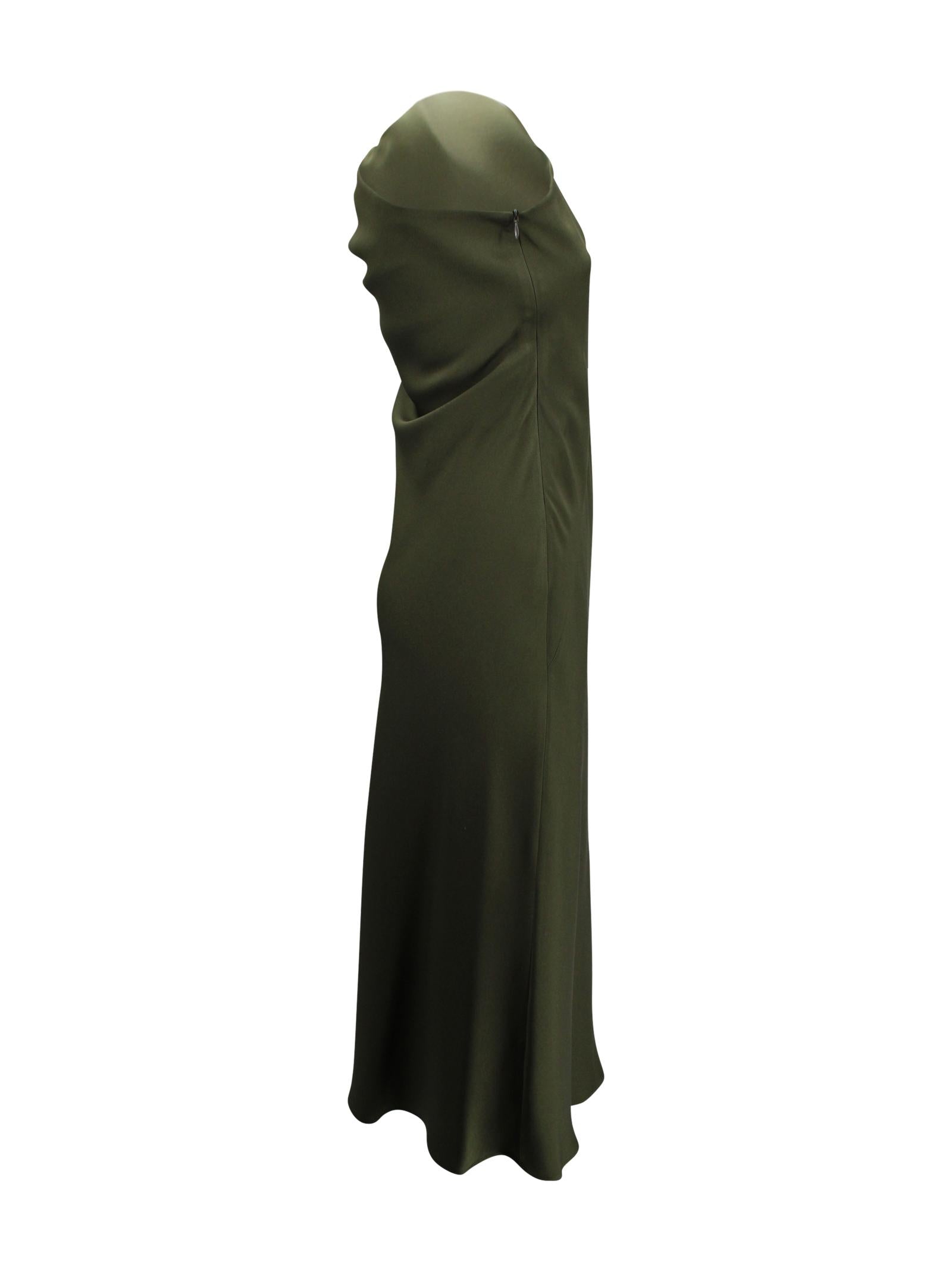 Abito lungo monospalla in raso lucido Max Mara Studio 2616221033600 003 