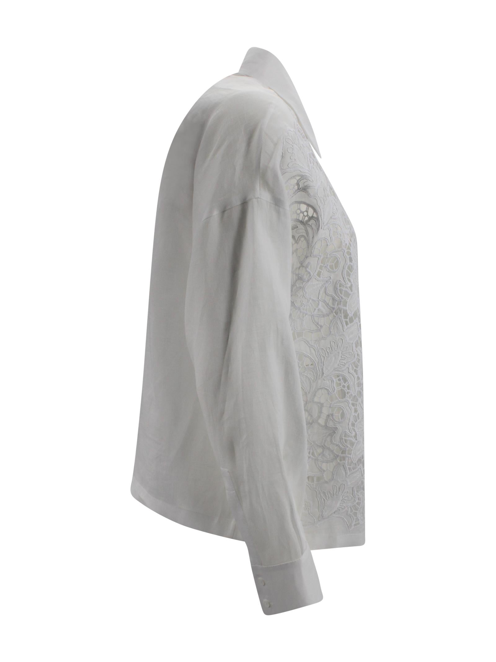 Camicia in ramié con ricamo Sangallo Max Mara Studio 2616111012600 031 