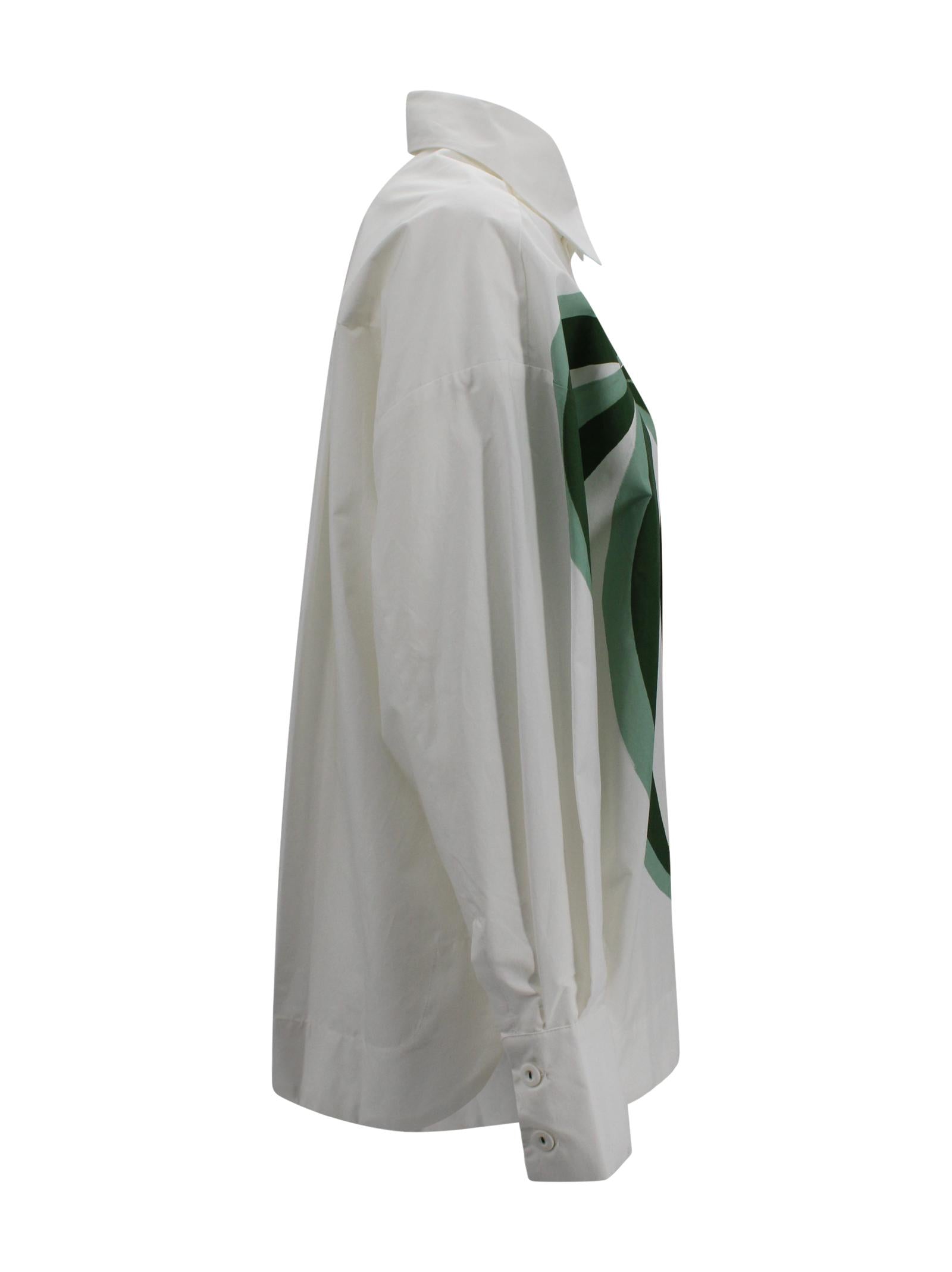 Camicia Bianca con Stampa Floreale Farm Rio 359182 L0036 