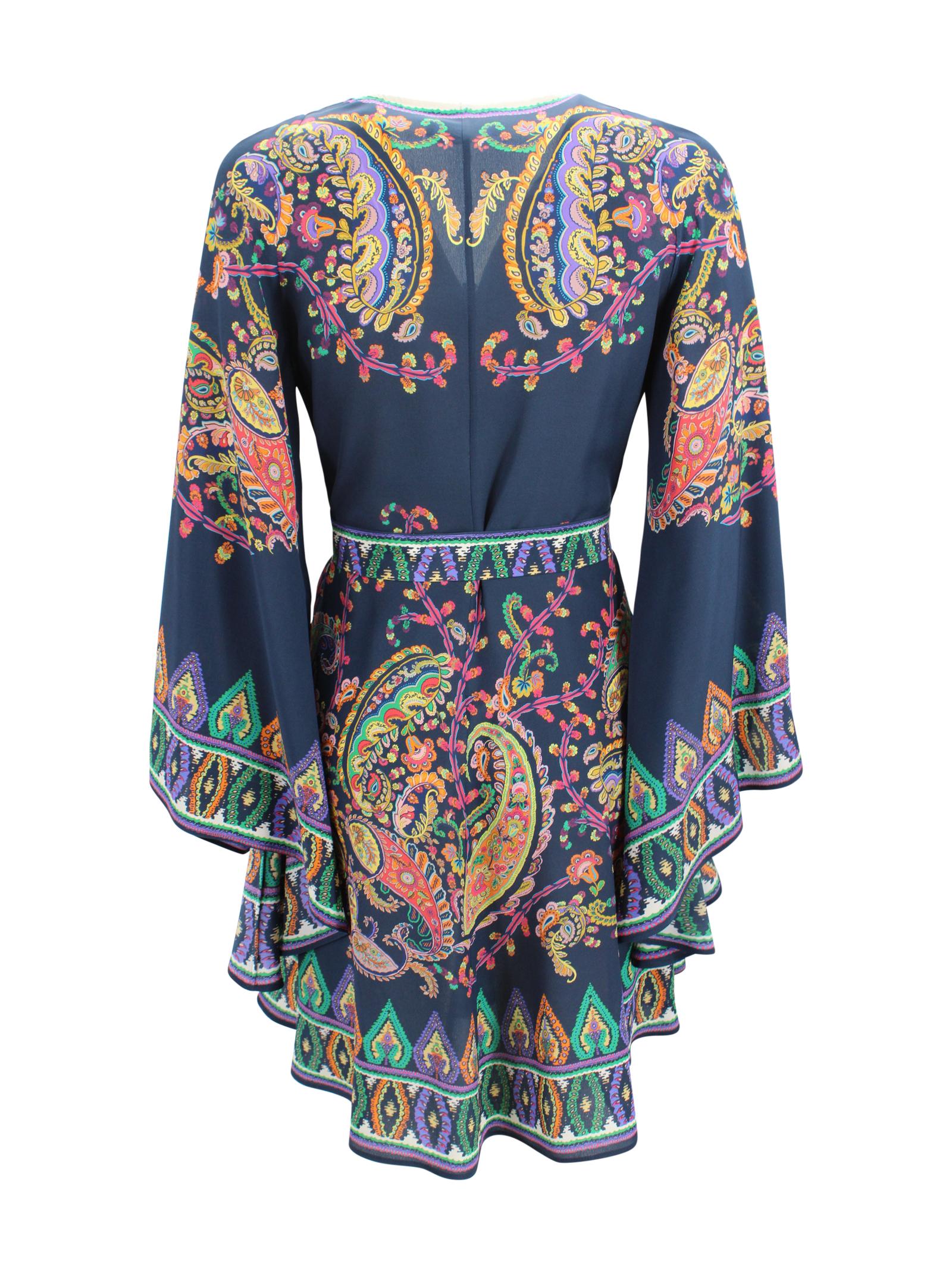 Abito con Stampa Paisley e Scollo a V Etro Milano WRHA0523 AKG15X0883 