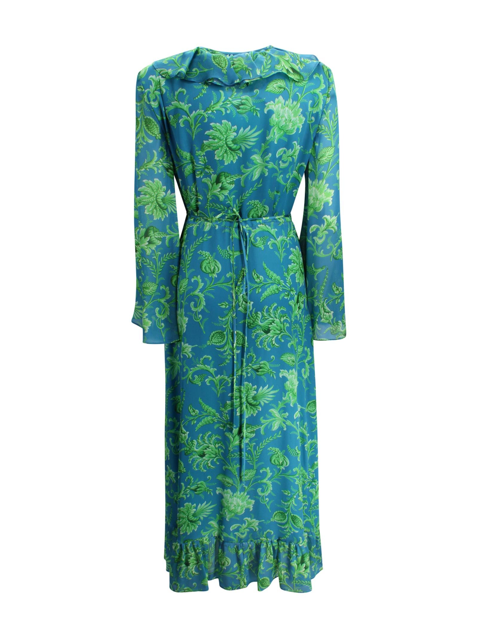 Abito lungo in seta con stampa floreale Etro Milano WRHA0557 99SA1N6X0885 