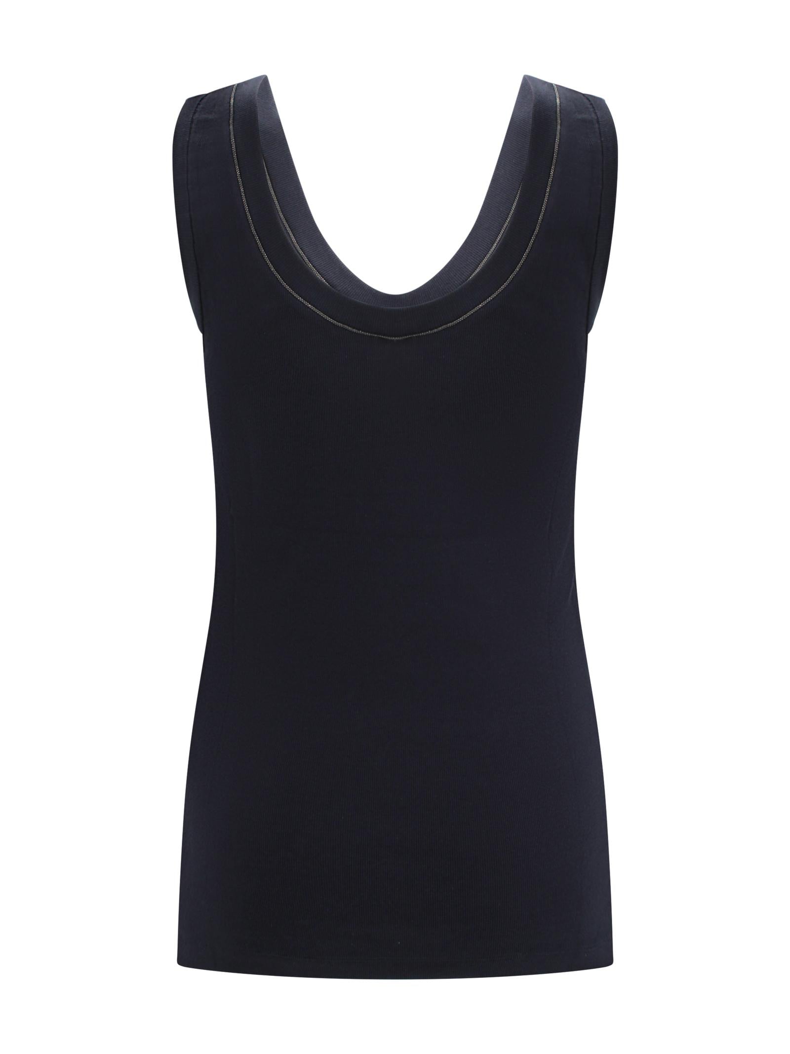 Tank top embellished a costine in cotone Brunello Cucinelli M0TC8BJ312 C4224 