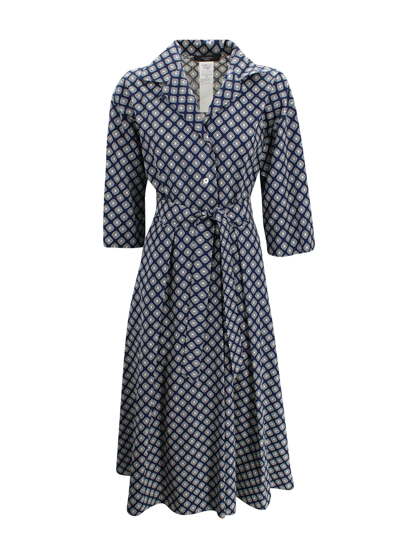Abito in Cotone Motivo Geometrico Max Mara Weekend 2615221102600 007 