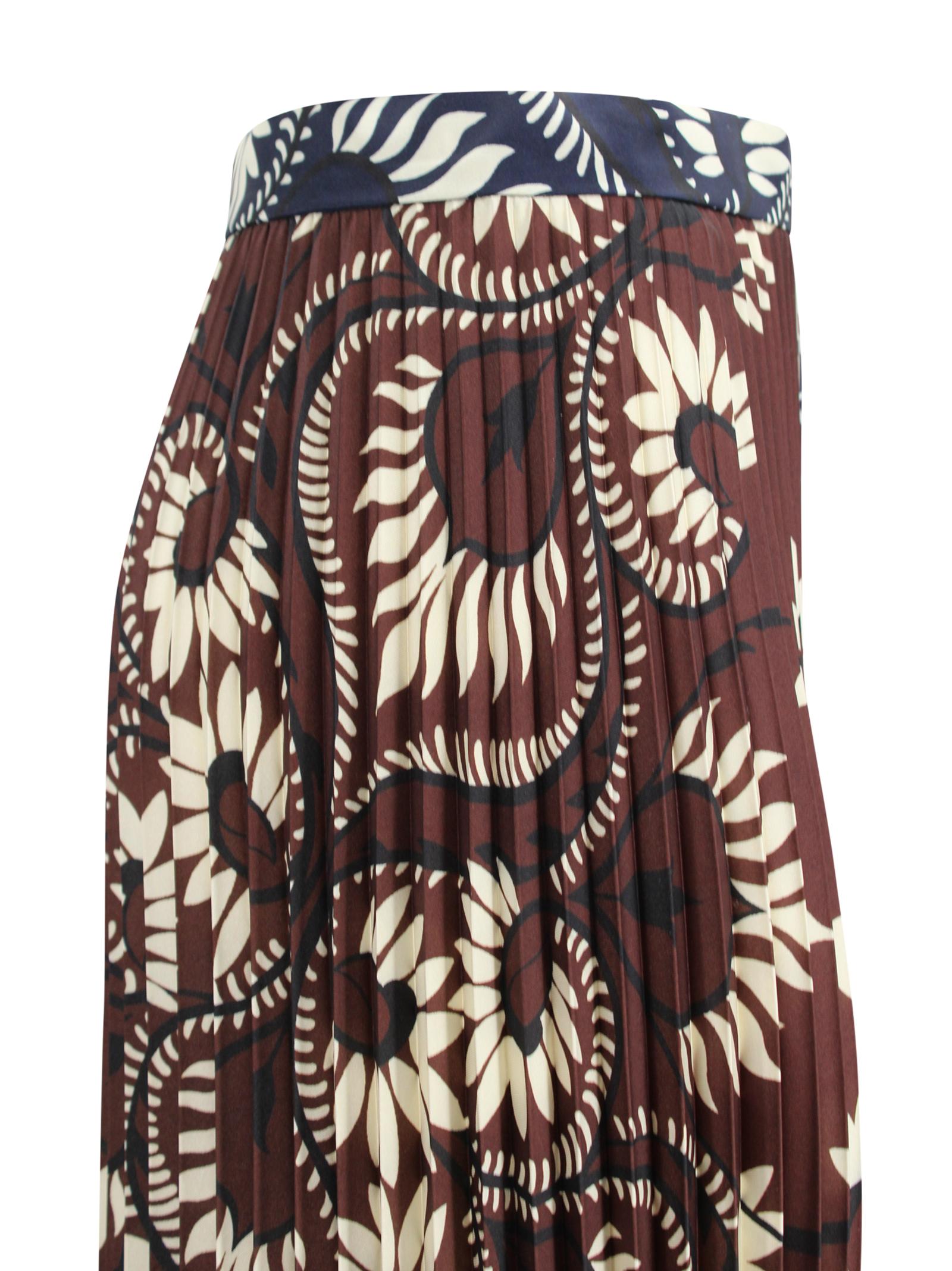 Gonna midi plissé con motivo stampato Max Mara Weekend 2615101011600 001 