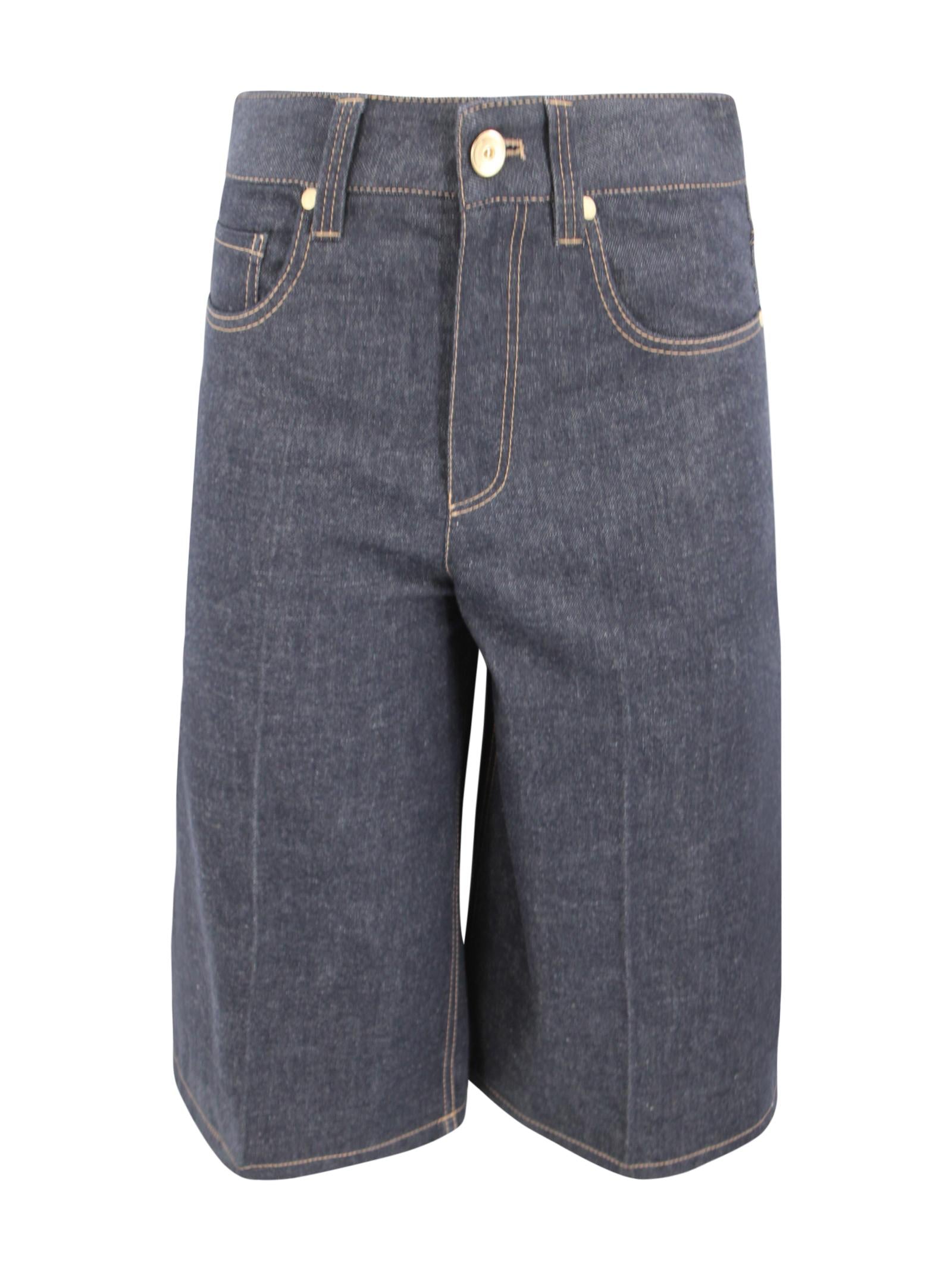 Denim corti con chiusura frontale Brunello Cucinelli ML134P4046 C001 