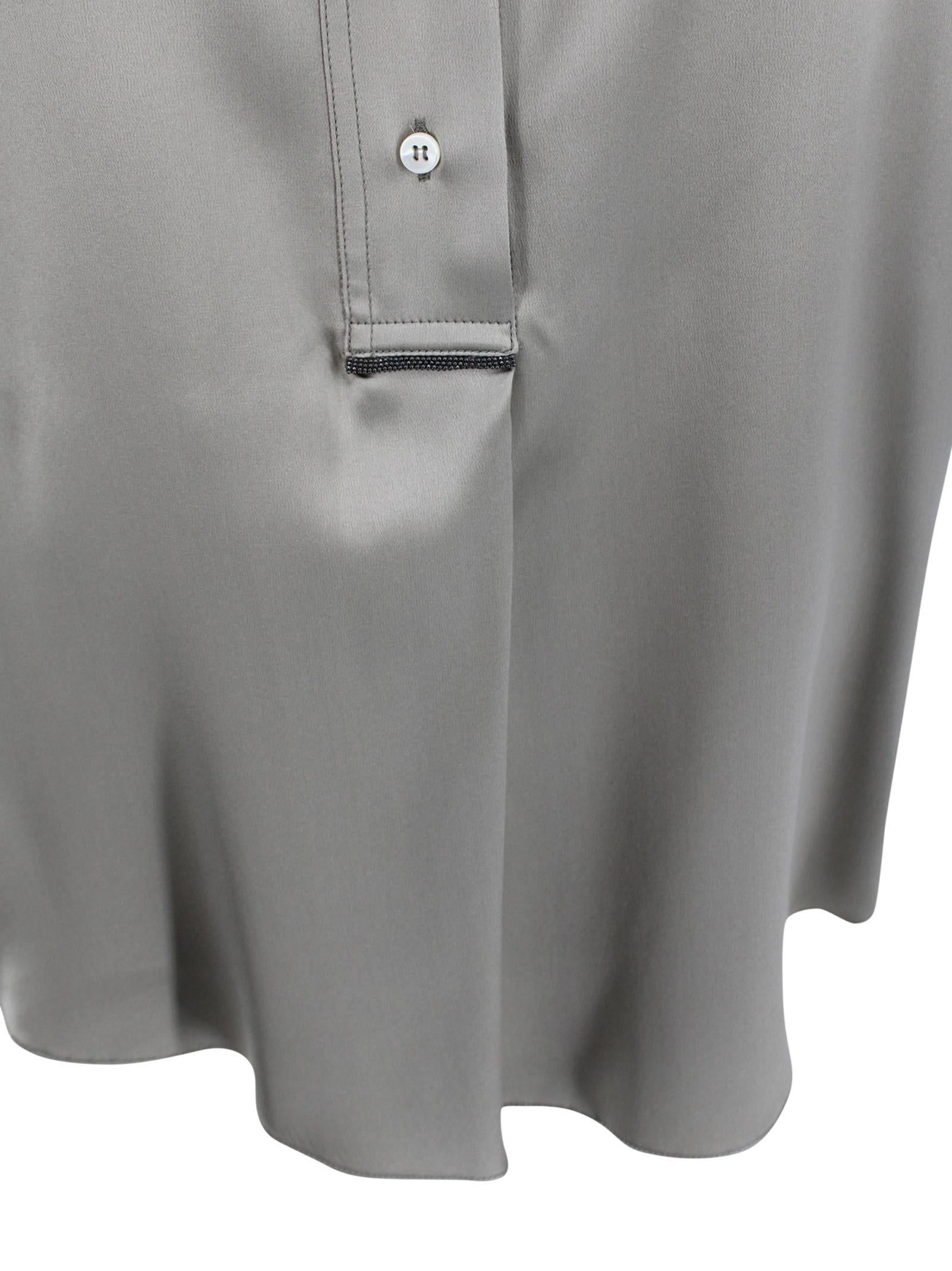 Camicia con bottoni in verde Brunello Cucinelli M0C59RA915 C9125 