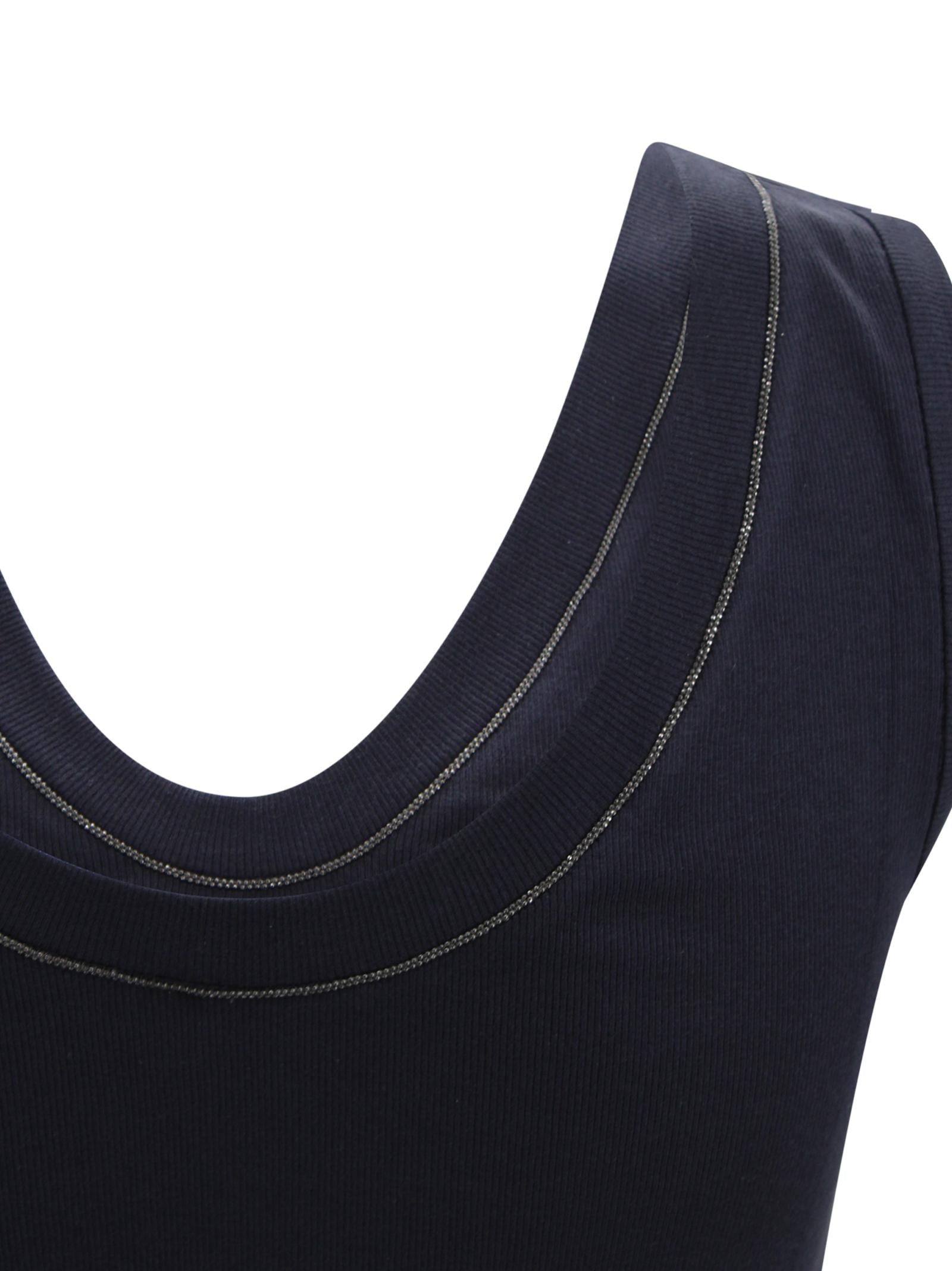 Tank top embellished a costine in cotone Brunello Cucinelli M0TC8BJ312 C4224 