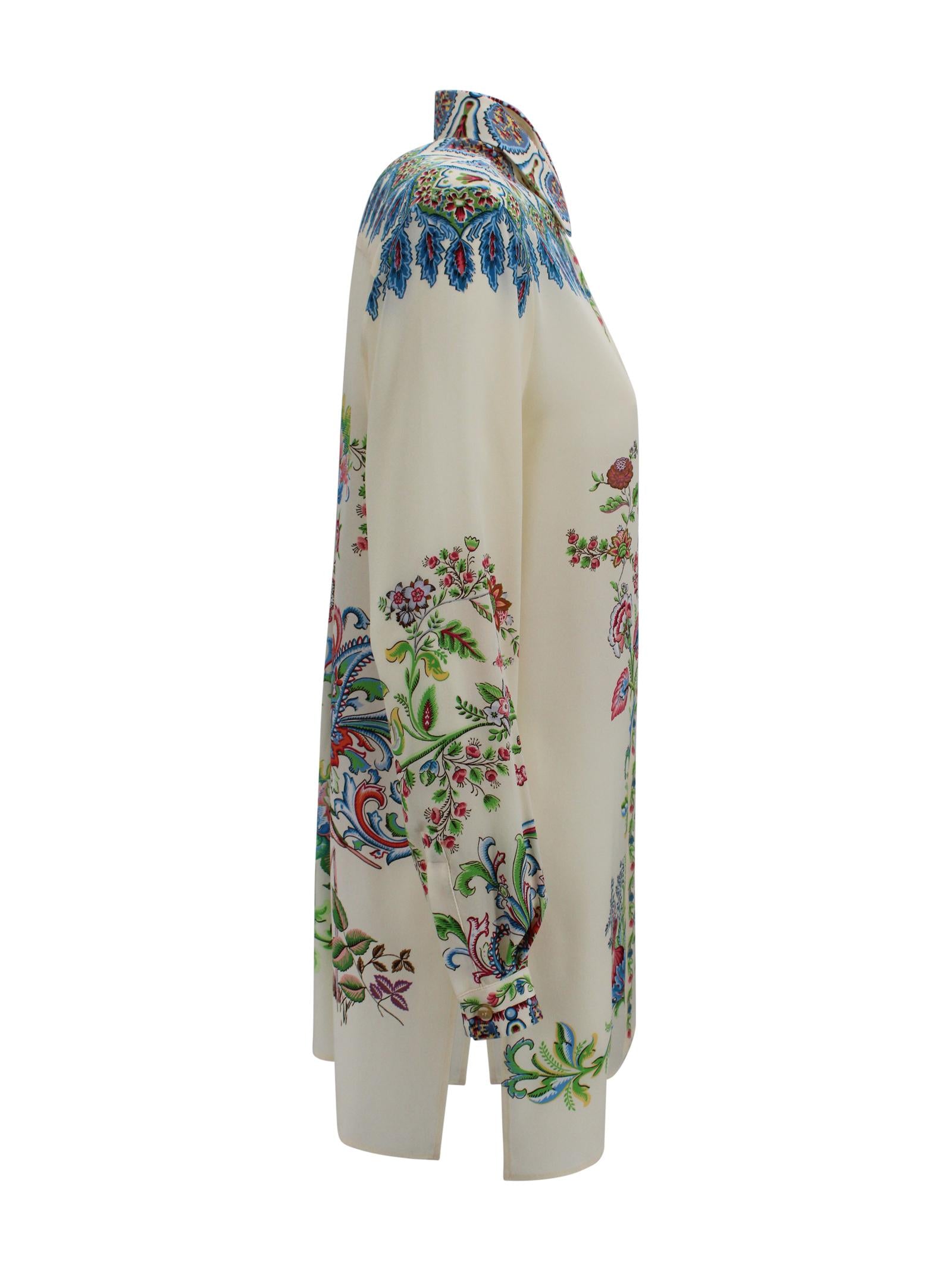 Camicia in Seta con Stampa Floreale Etro Milano WRIA0103 AKG73X0802 
