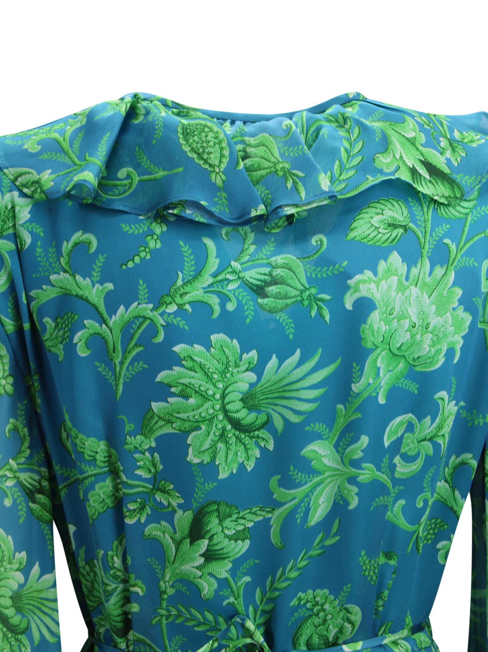 Abito lungo in seta con stampa floreale Etro Milano WRHA0557 99SA1N6X0885 