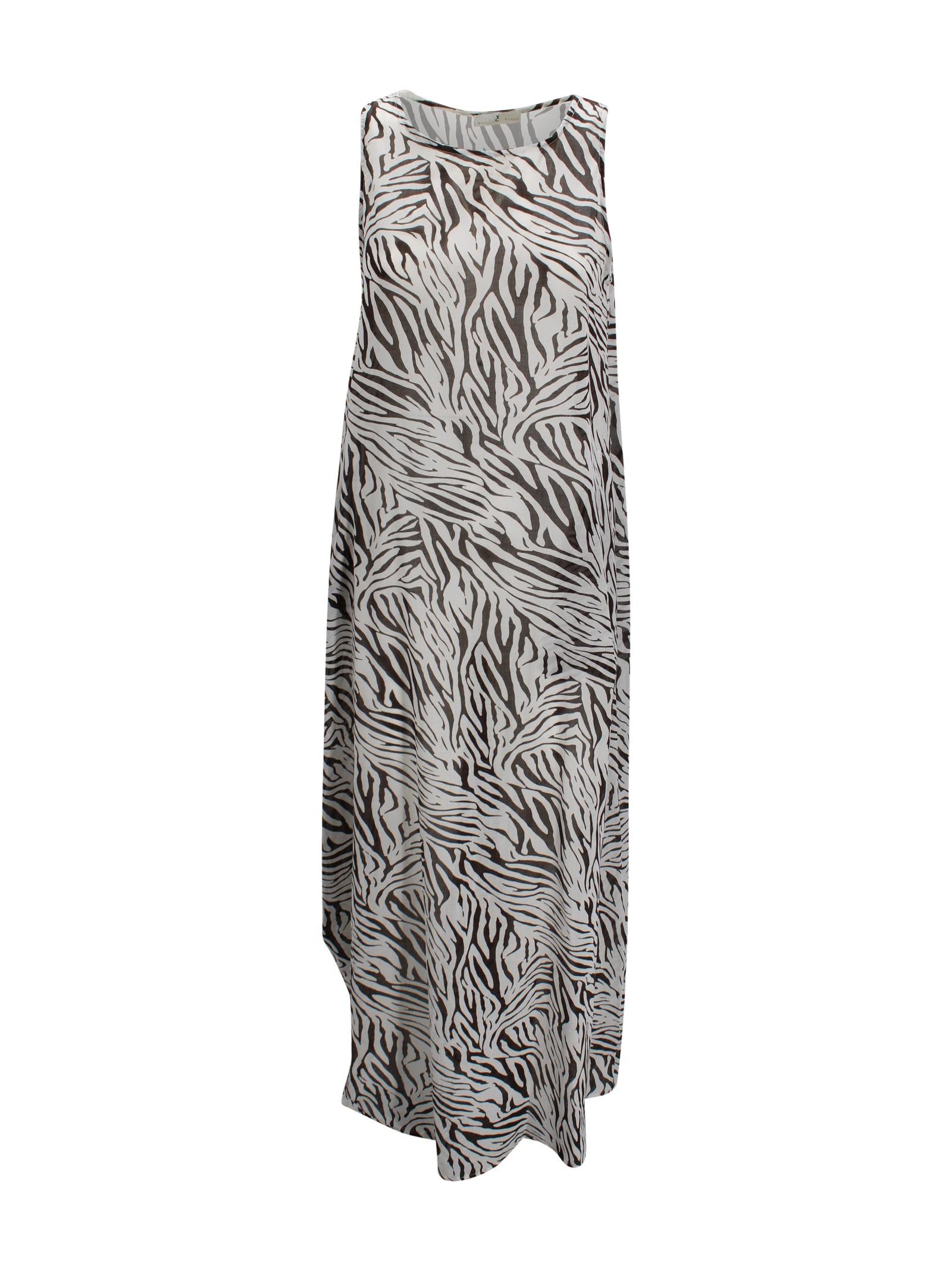 Abito Lungo in Lino con Stampa Fondente Whyci WH8013 4022 