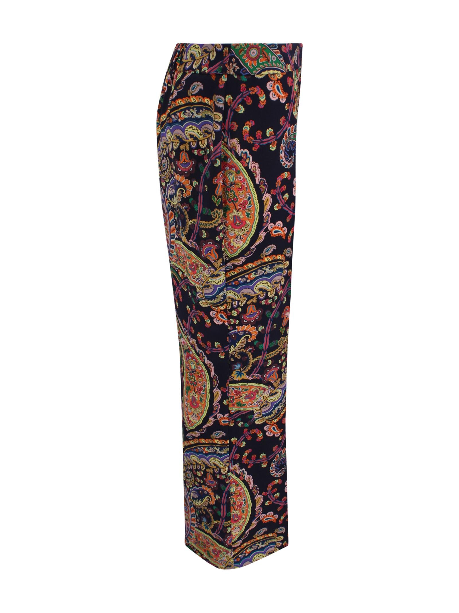 Pantaloni Svasati a Fiori Etro Milano WREA0069 99SASU8X0884 