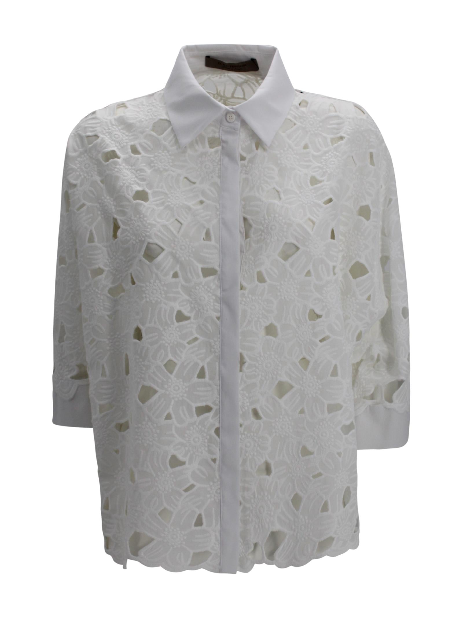 Camicia in sangallo con colletto classico D. Exterior 62832 01 
