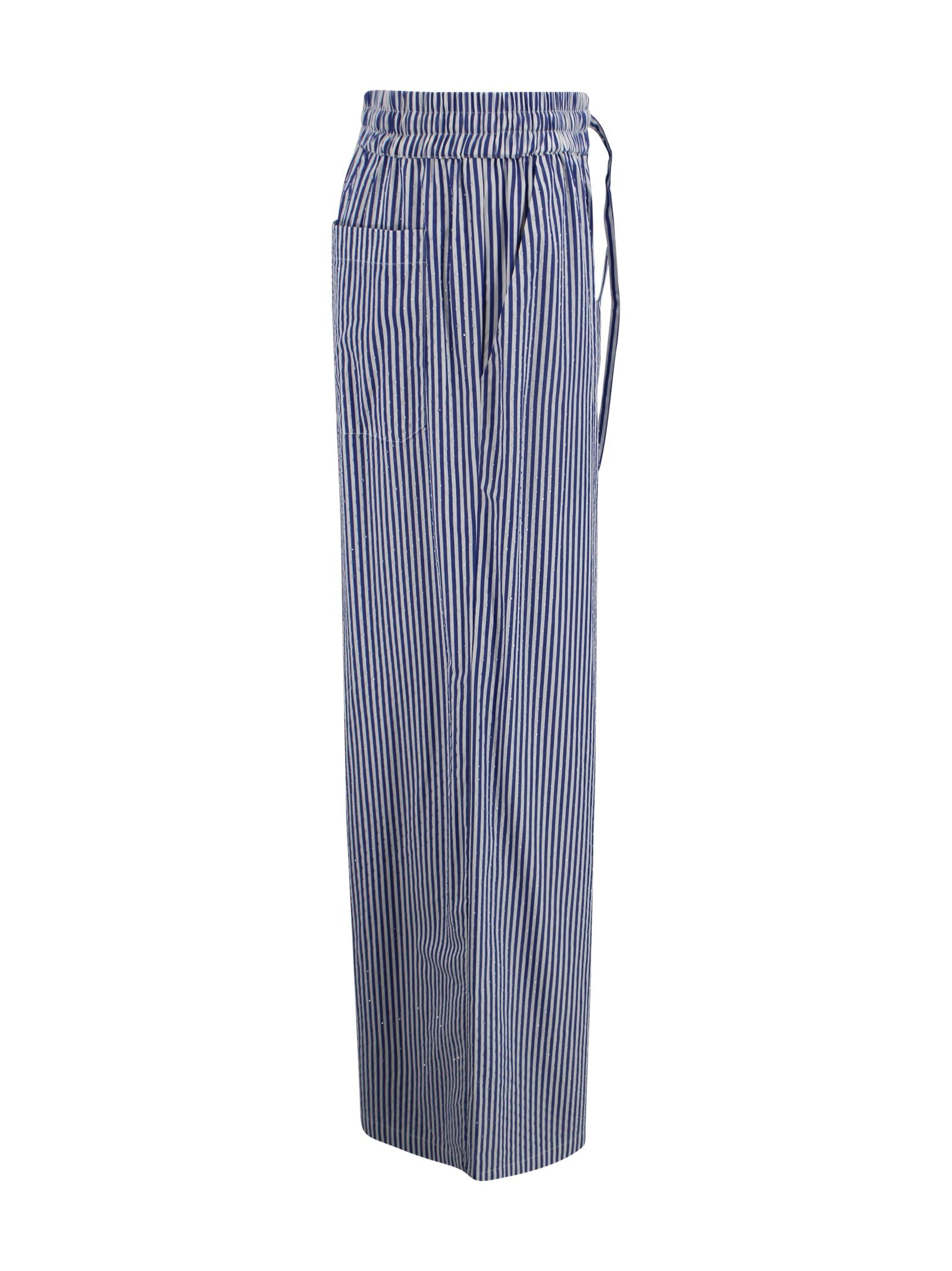 Pantaloni in cotone con strass e coulisse P.A.R.O.S.H. D230764 883 