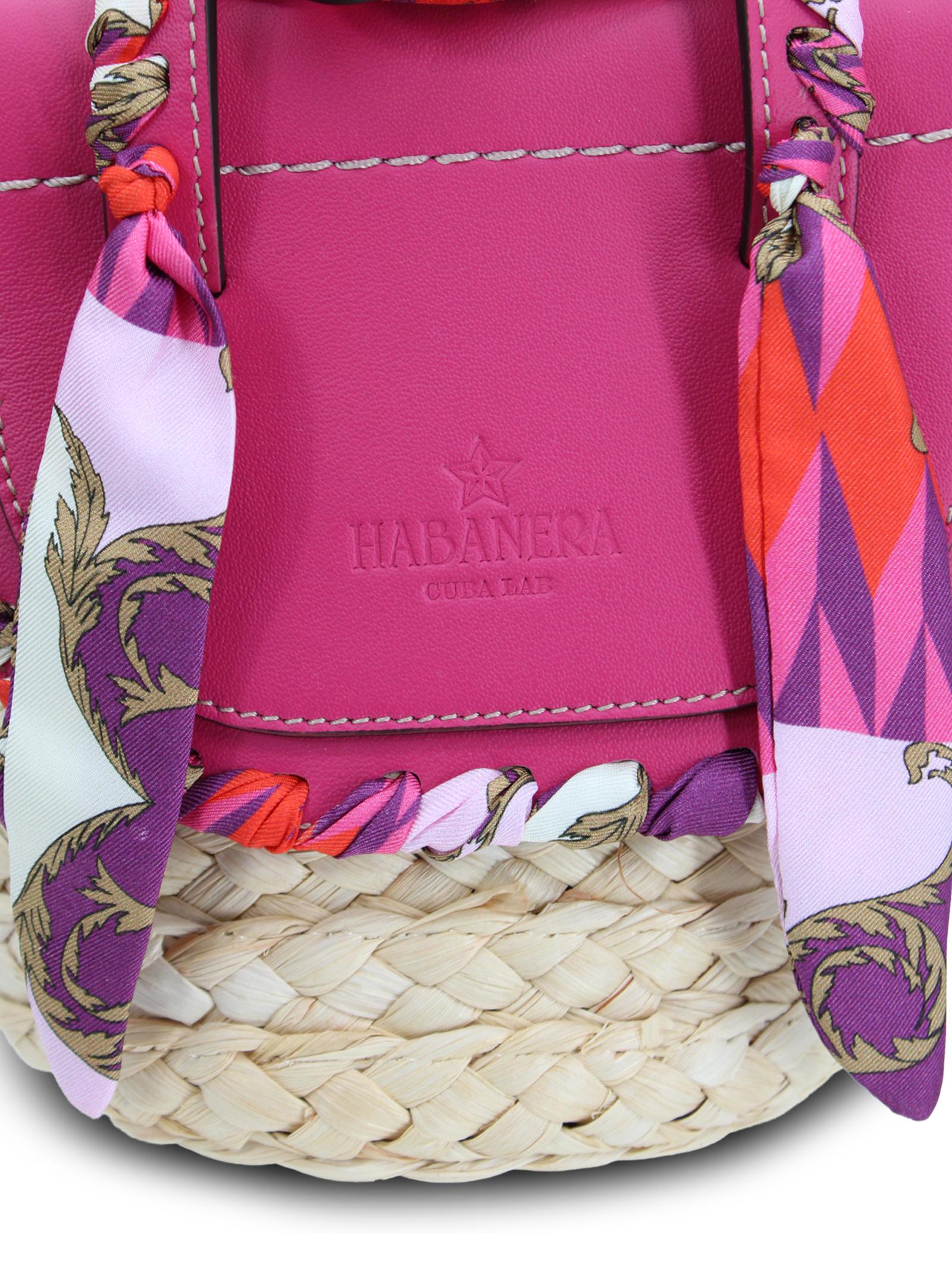 Borsa a secchiello con base intrecciata Cuba Lab HABANERA SILKKALEIDOS 