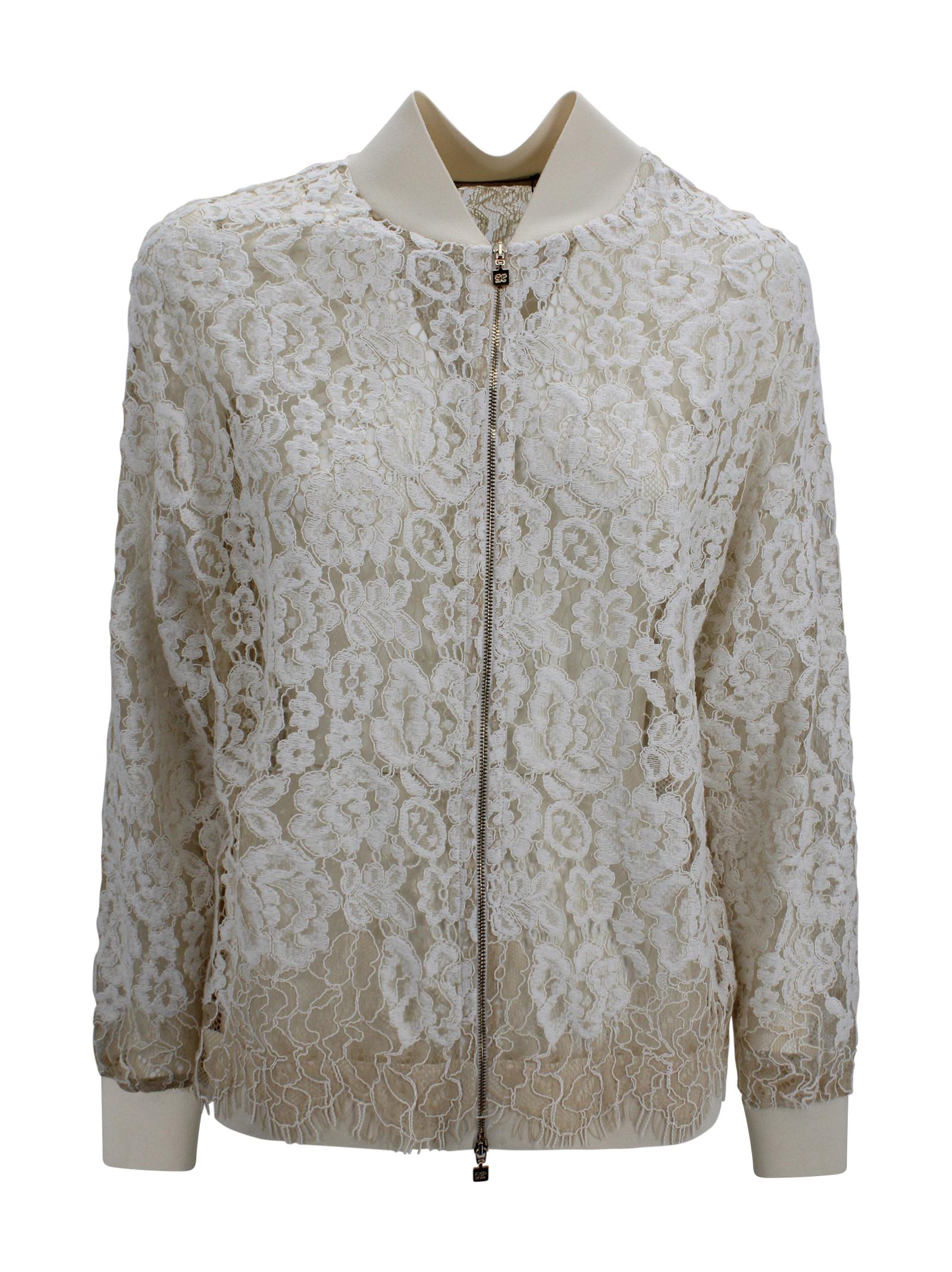 Bomber con zip in pizzo D. Exterior 62810 03 