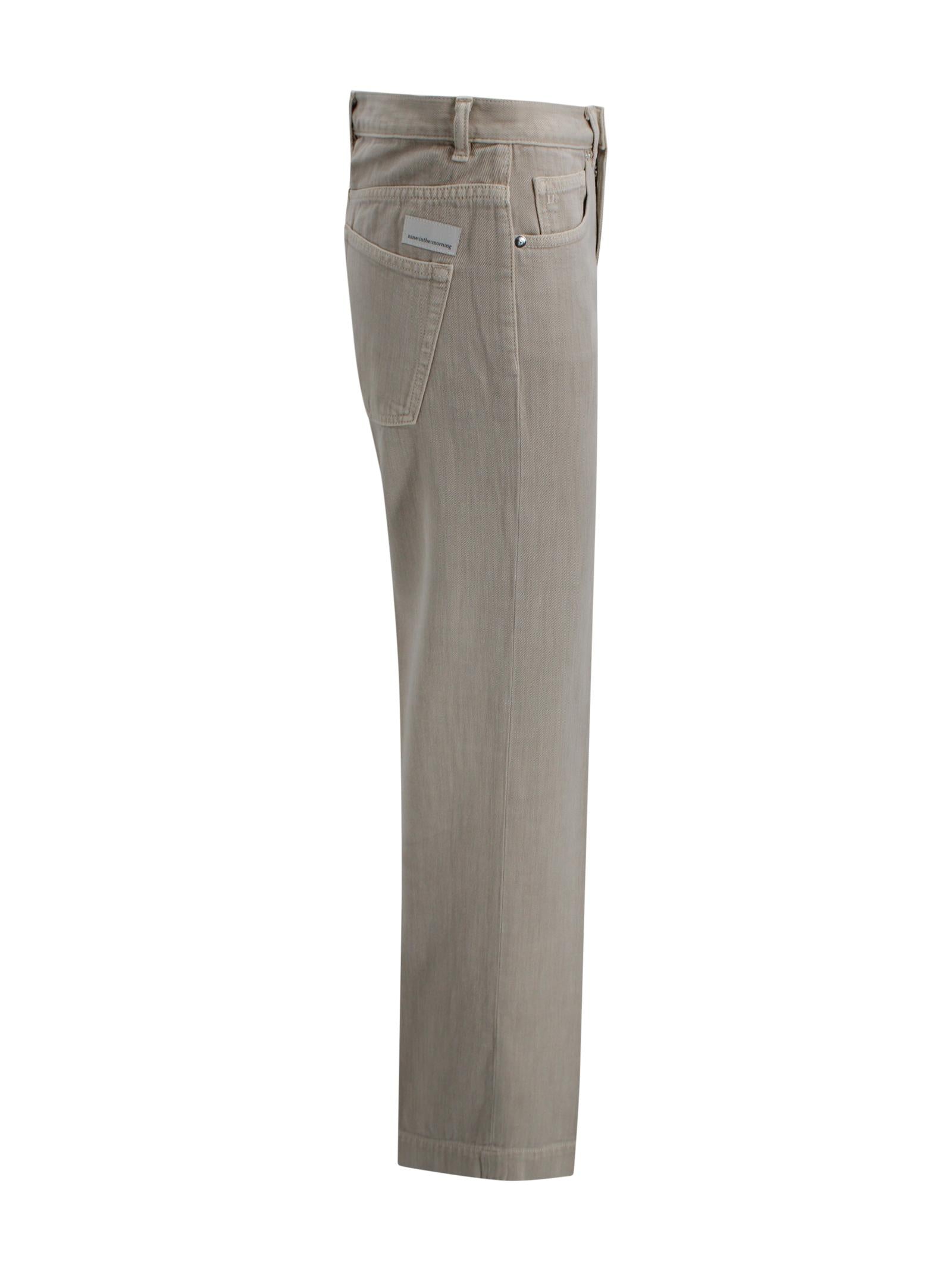 Jeans a vita alta con design cinque tasche Nine in the morning DP68  