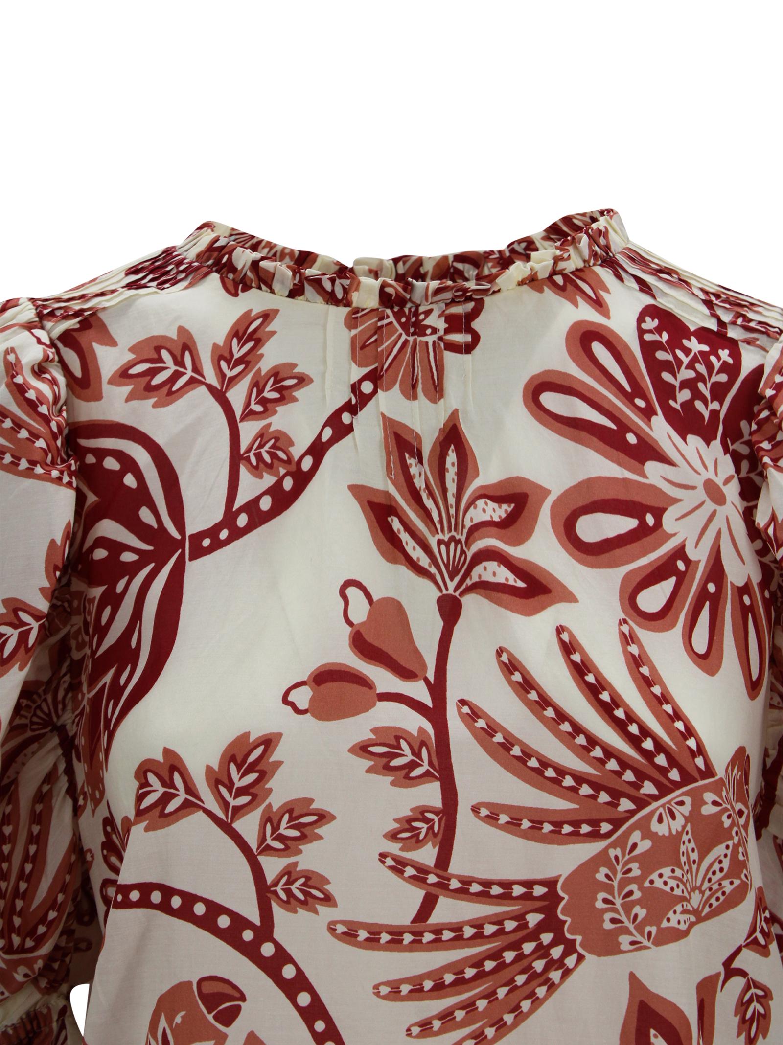 Blusa floreale con dettagli arricciati Farm Rio 344000 26040 