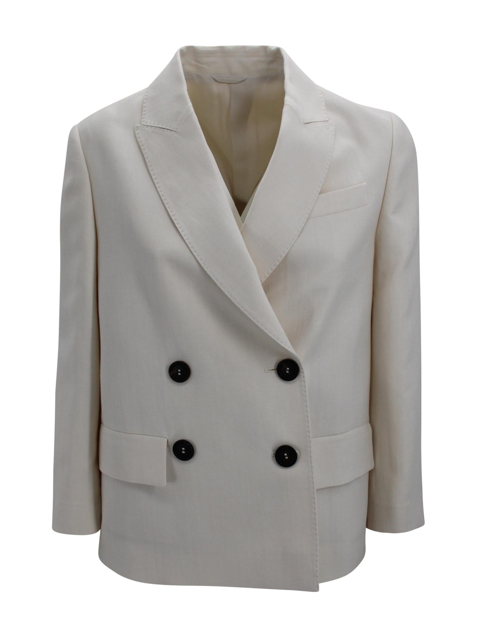 Blazer doppiopetto con dettaglio Monili Brunello Cucinelli MH1267621 C579 