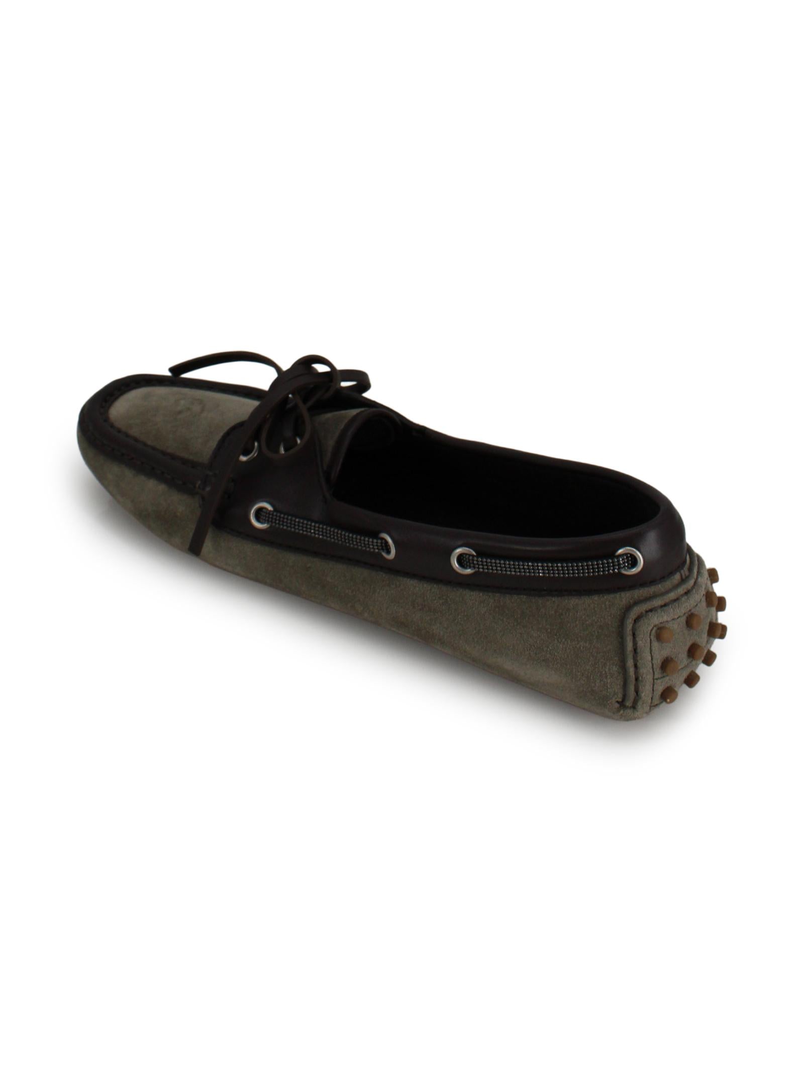 Mocassini in Pelle con Lacci Brunello Cucinelli MZSFG3200 C8850 