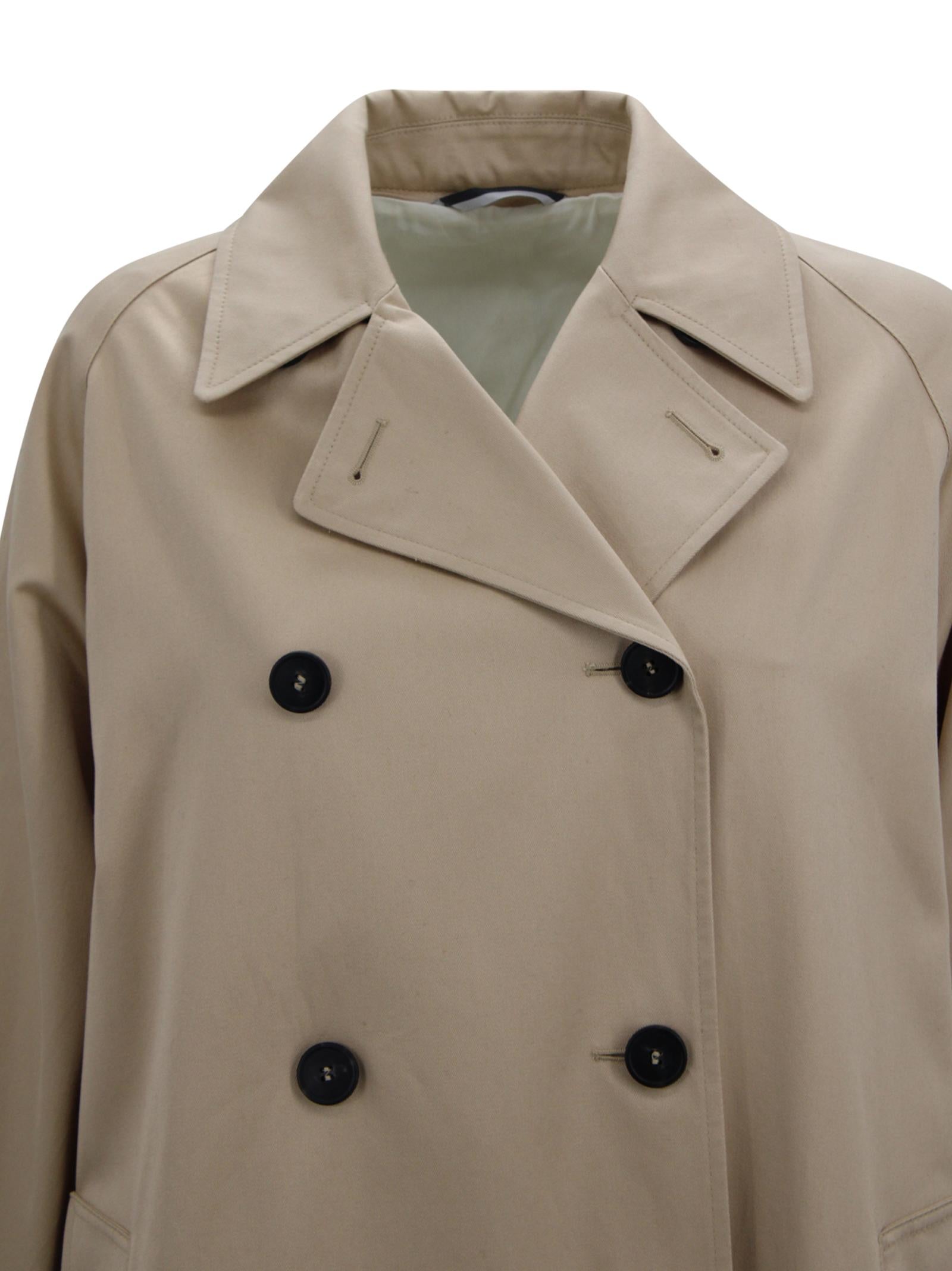 Cappotto doppiopetto in cotone con stampa sul retro Max Mara Weekend 2615021016600 001 