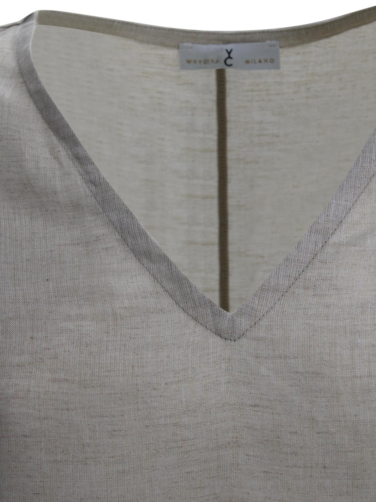 Abito Lungo in Lino con Scollo a V Whyci WH1015 0052 