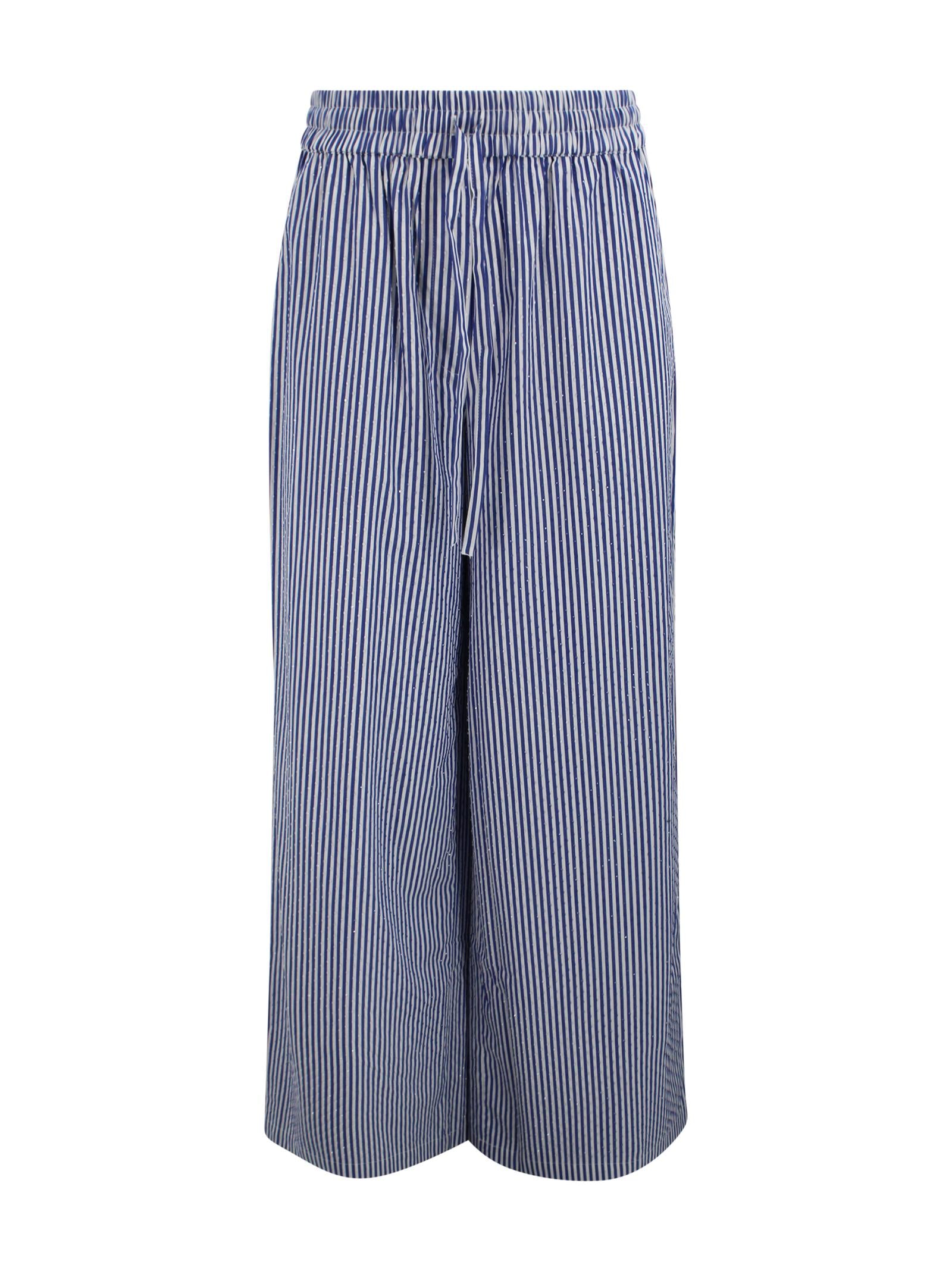 Pantaloni in cotone con strass e coulisse P.A.R.O.S.H. D230764 883 