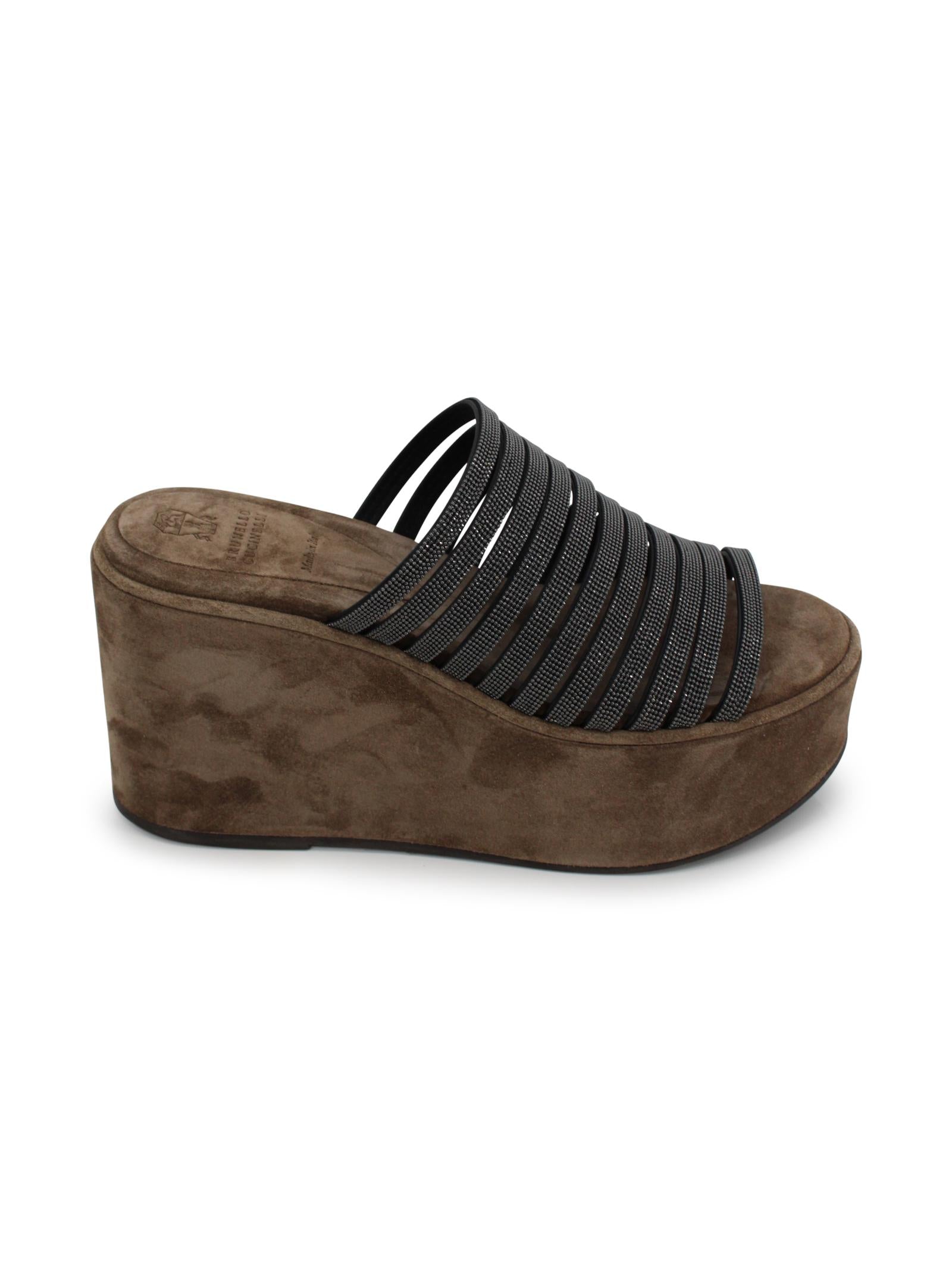 Sandali con plateau Brunello Cucinelli MZGAG3240 C101 