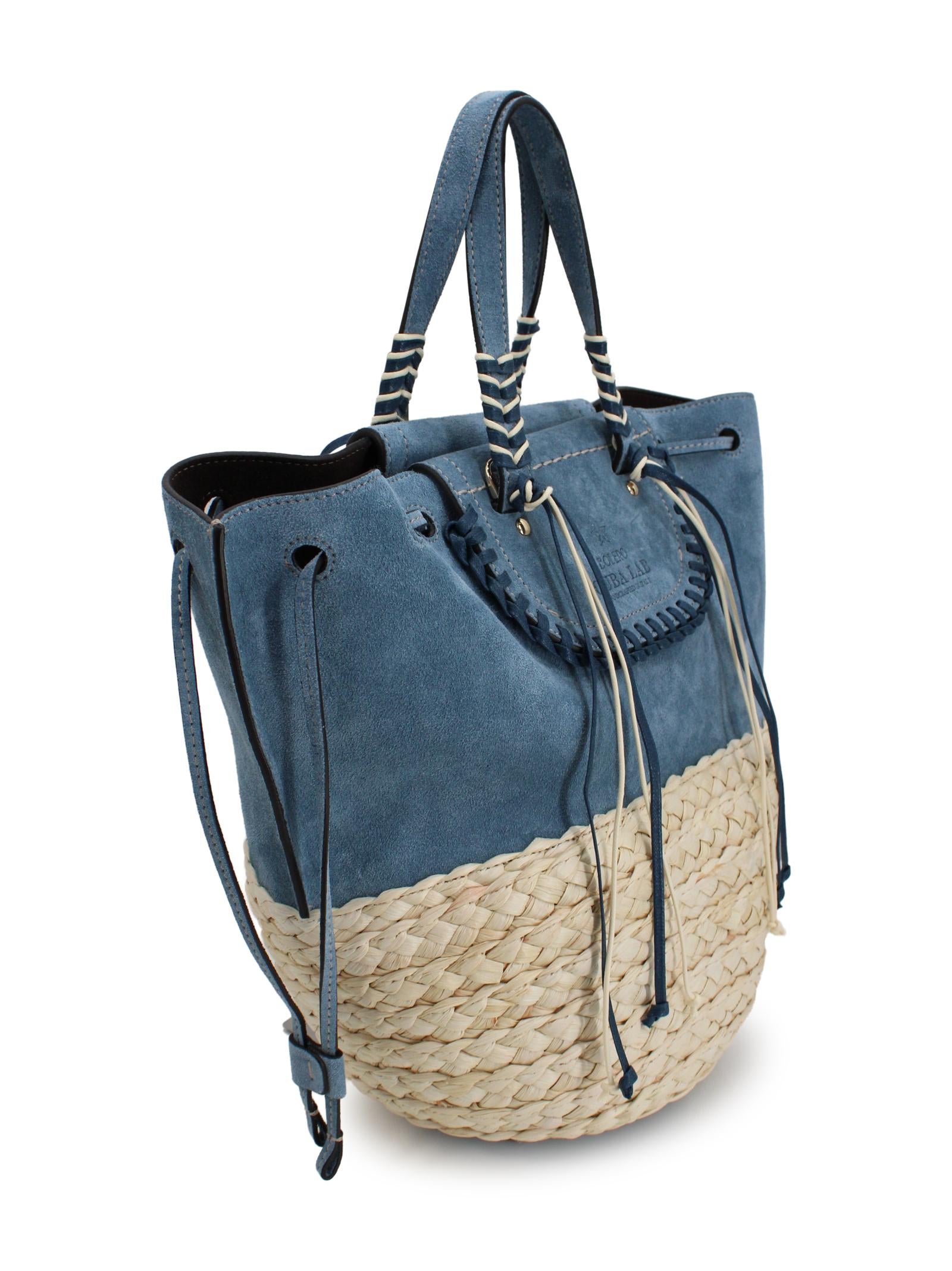 Borsa tote Bolero in rafia e pelle Cuba Lab BOLERO OCEANONATURAL 